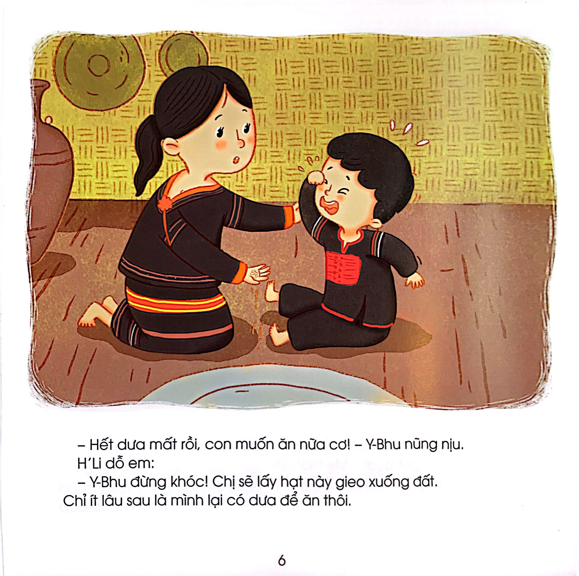 những đứa trẻ hạnh phúc - cây dưa lê và hai đứa trẻ - bạn nhỏ dân tộc ê đê (tái bản 2024) - Ảnh 6