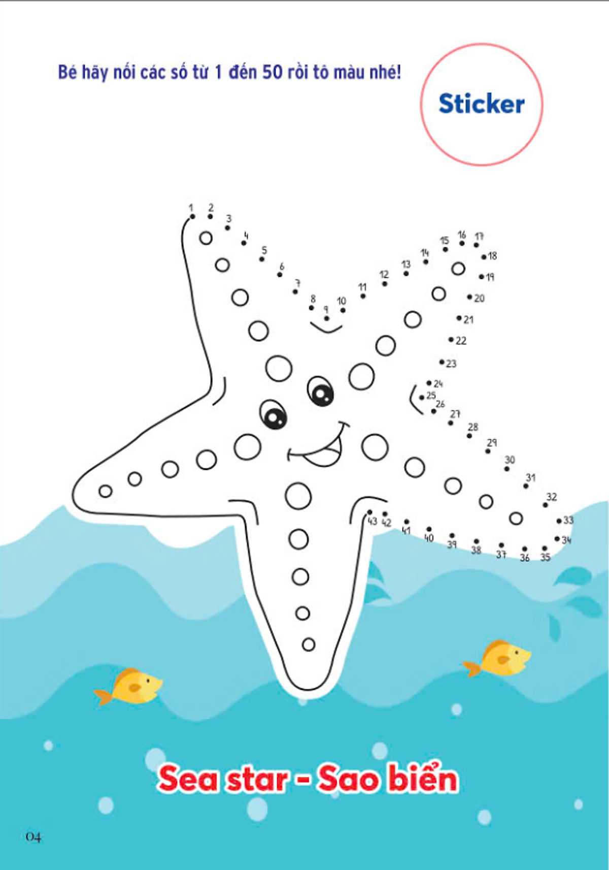 nối số và tô màu - động vật dưới đại dương - song ngữ anh-việt - Ảnh 5