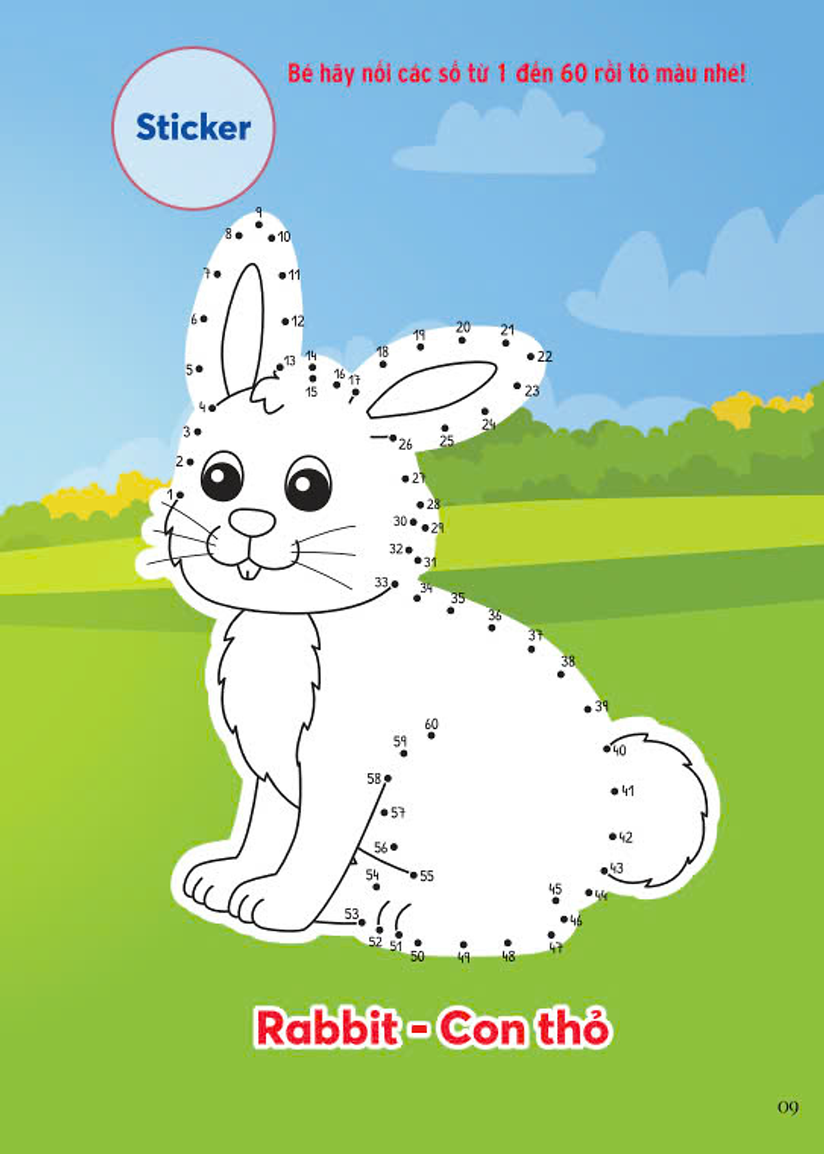 nối số và tô màu - động vật ở trang trại - song ngữ anh-việt - Ảnh 5