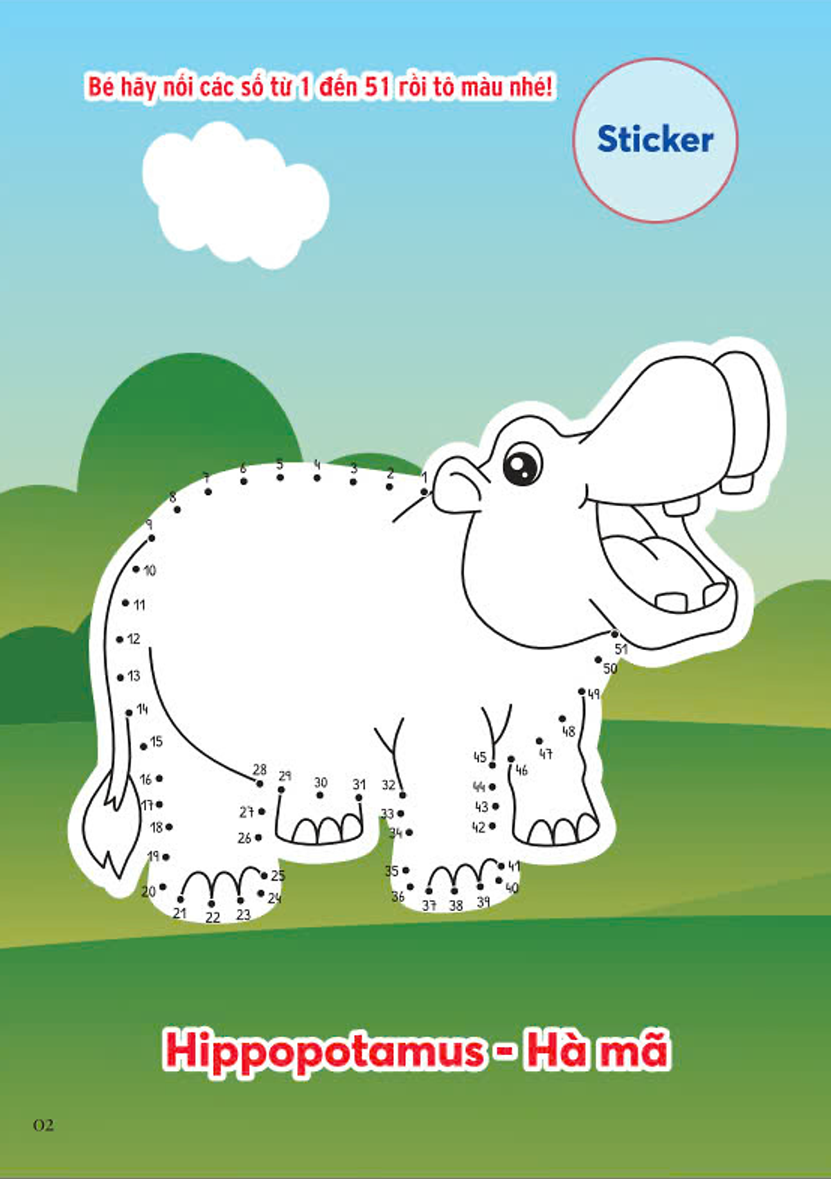 nối số và tô màu - động vật ở trong rừng - song ngữ anh-việt - Ảnh 3