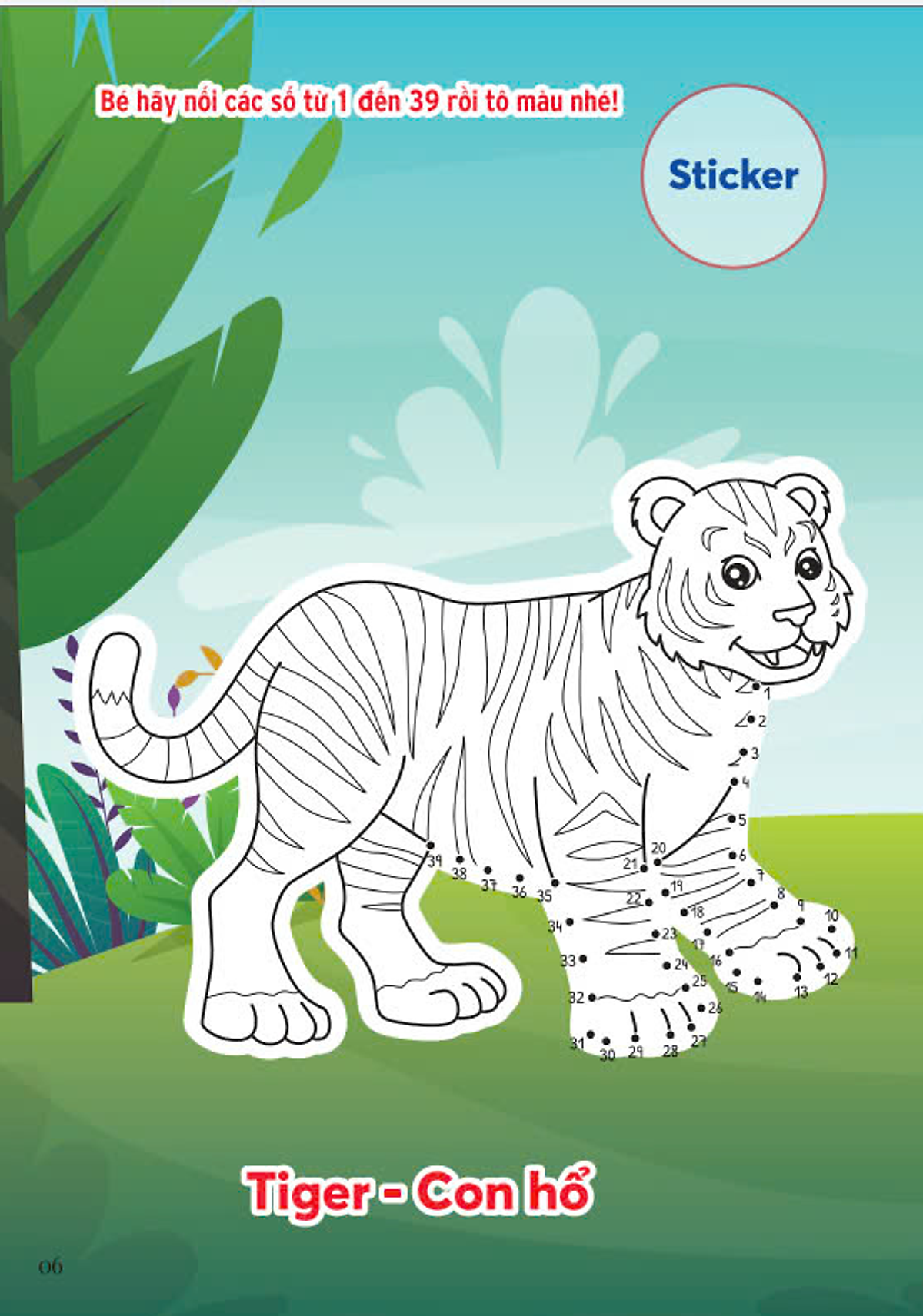 nối số và tô màu - động vật ở trong rừng - song ngữ anh-việt - Ảnh 5