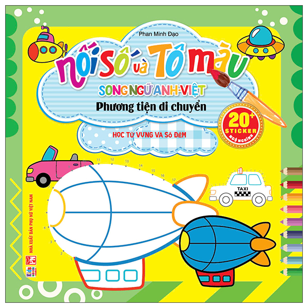 Nối Số Và Tô Màu - Phương Tiện Di Chuyển - Học Từ Vựng Số Đếm