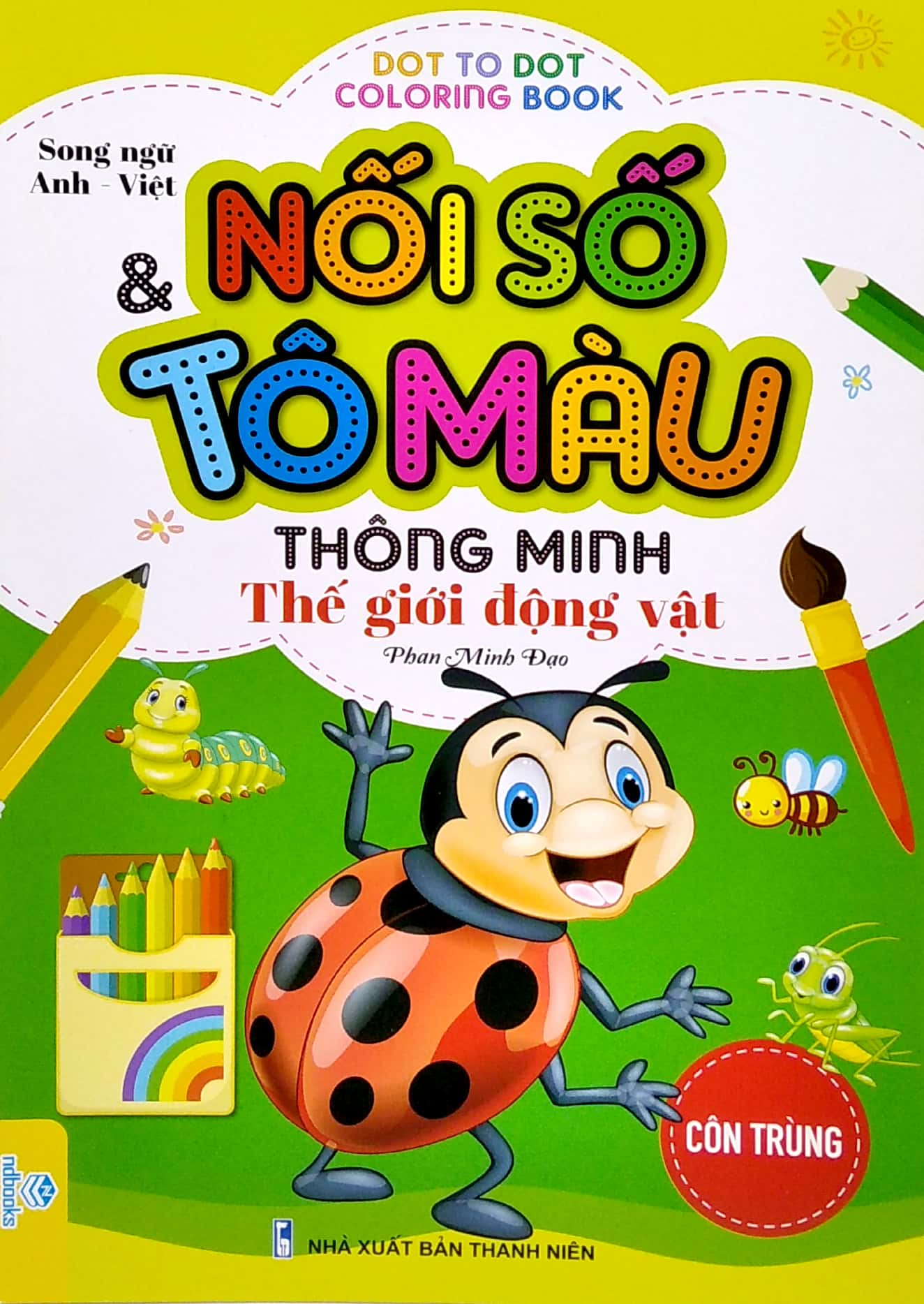 nối số và tô màu thông minh: thế giới động vật - côn trùng (song ngữ anh - việt) - Ảnh 2