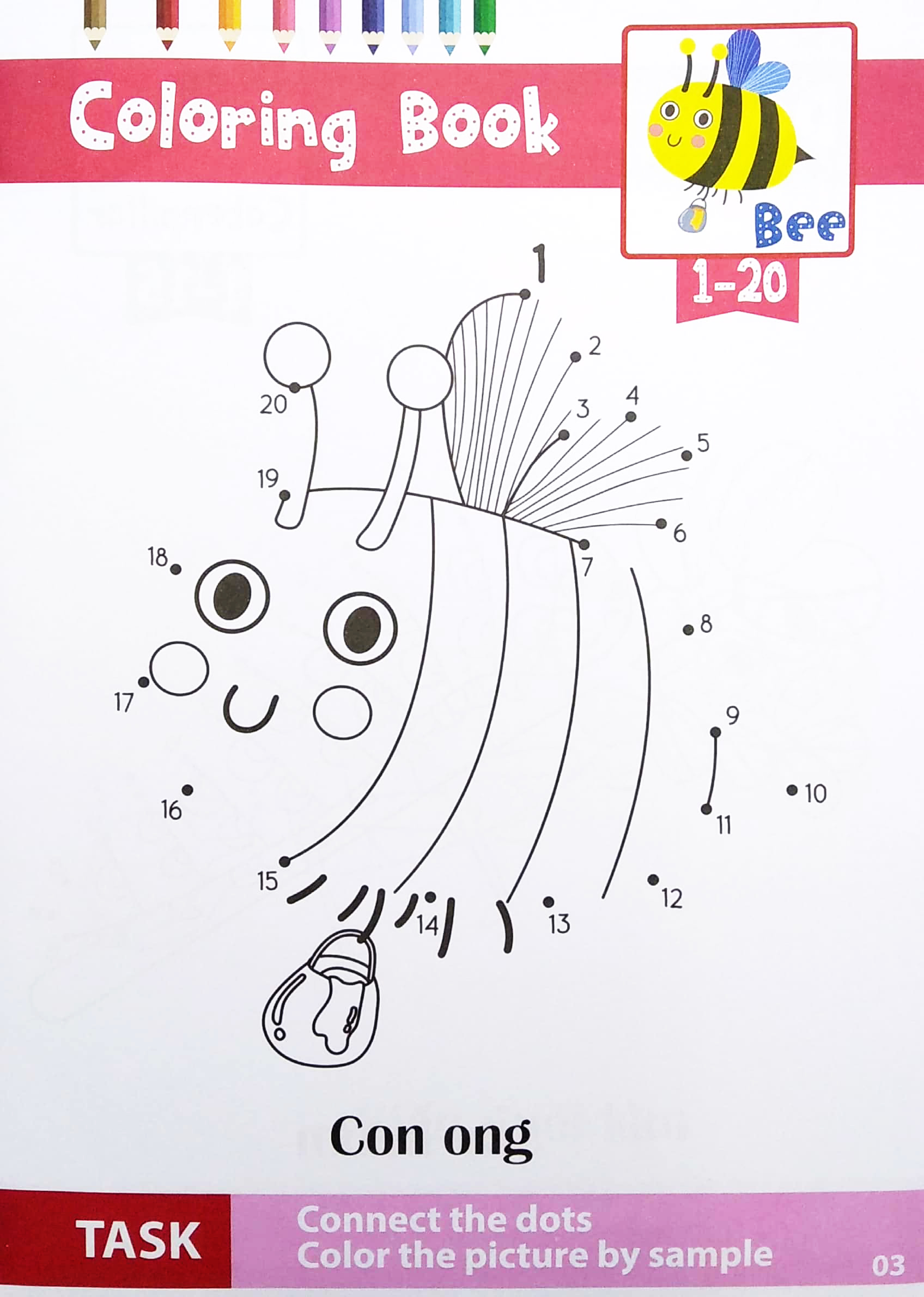 nối số và tô màu thông minh: thế giới động vật - côn trùng (song ngữ anh - việt) - Ảnh 4