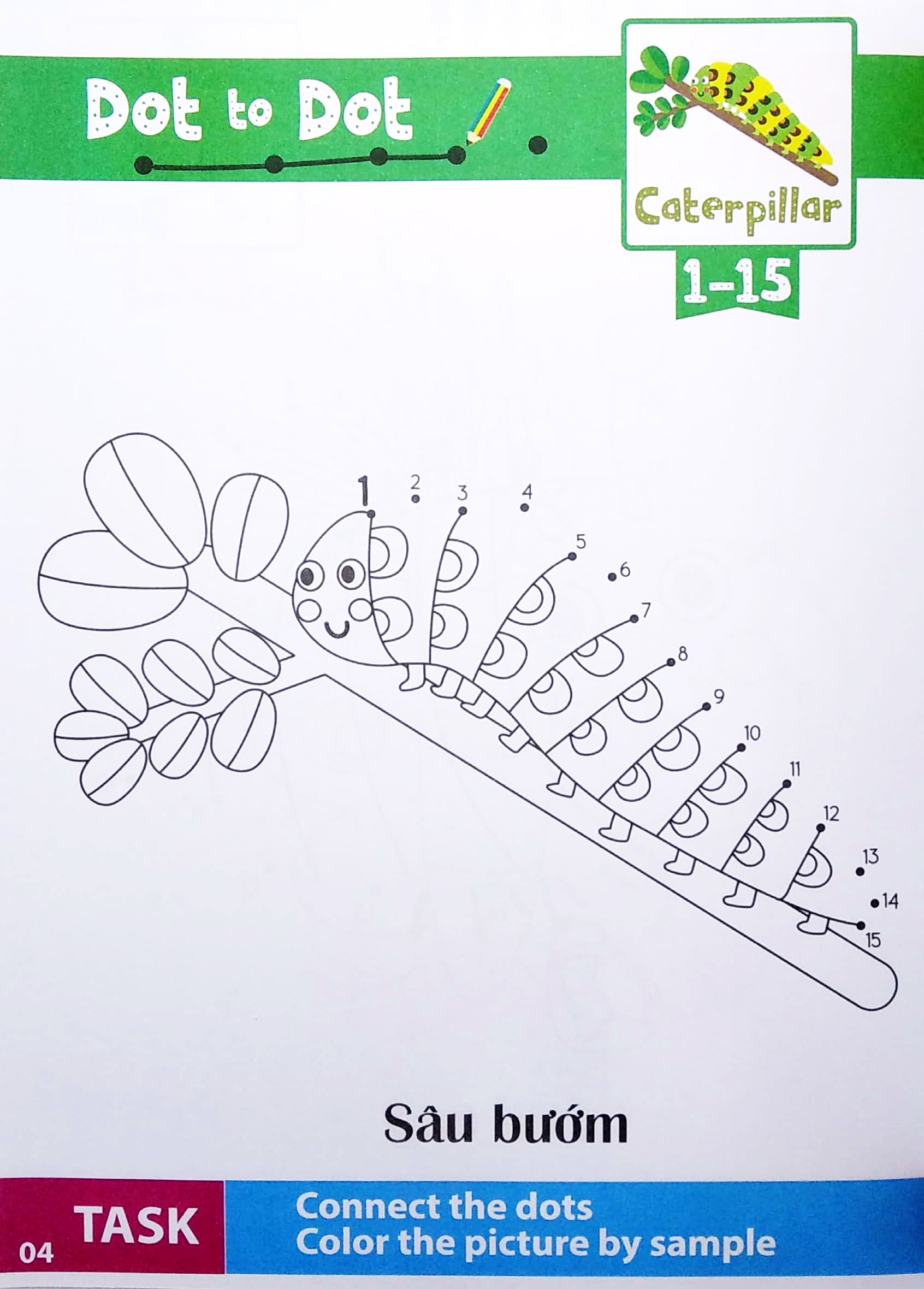 nối số và tô màu thông minh: thế giới động vật - côn trùng (song ngữ anh - việt) - Ảnh 5