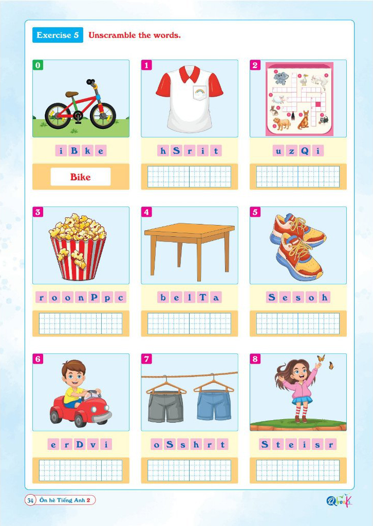 ôn hè tiếng anh 2 - dành cho học sinh lớp 2 lên lớp 3 - Ảnh 9