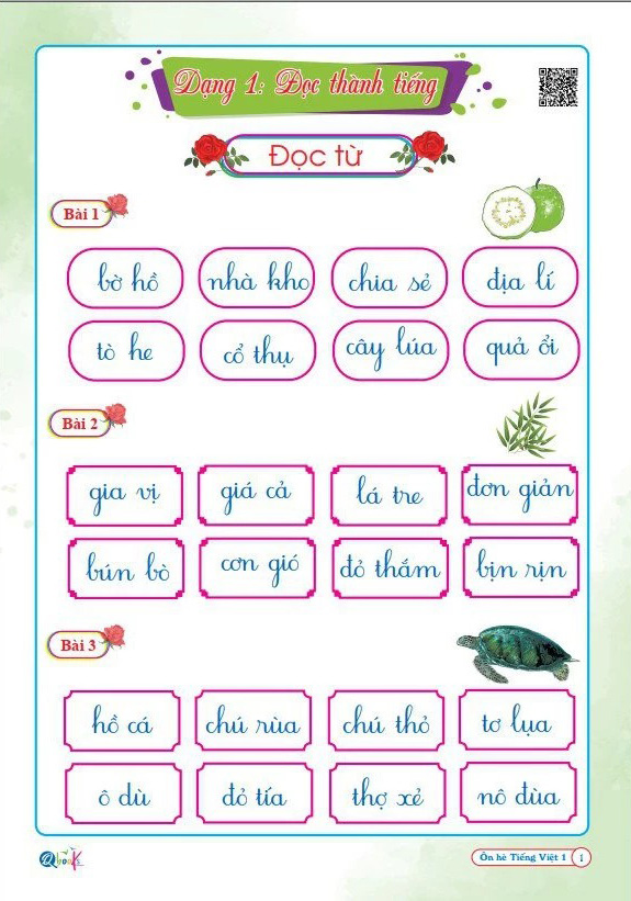 ôn hè tiếng việt 1 - dành cho học sinh lớp 1 lên lớp 2 - Ảnh 2