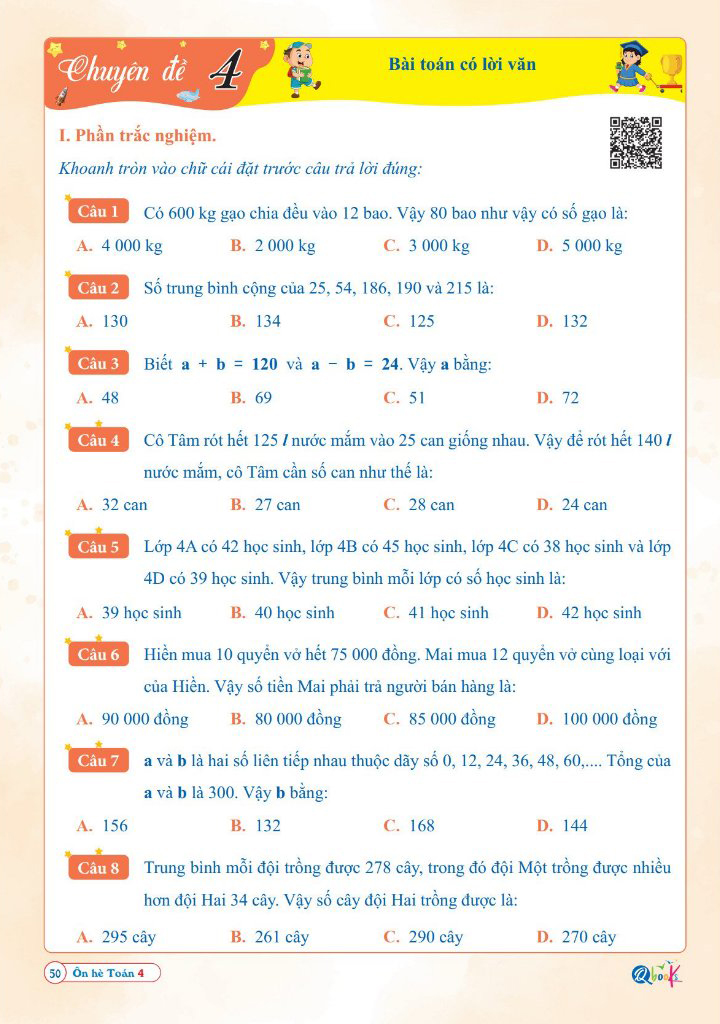 ôn hè toán 4 - dành cho học sinh lớp 4 lên lớp 5 - Ảnh 7