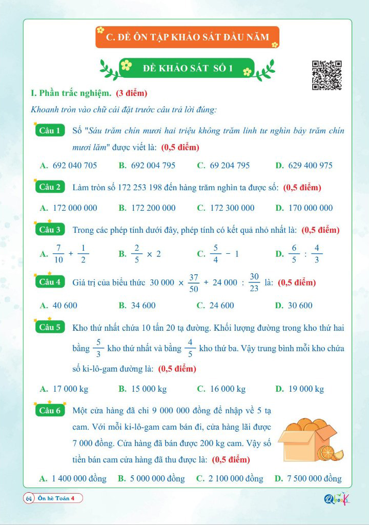 ôn hè toán 4 - dành cho học sinh lớp 4 lên lớp 5 - Ảnh 9