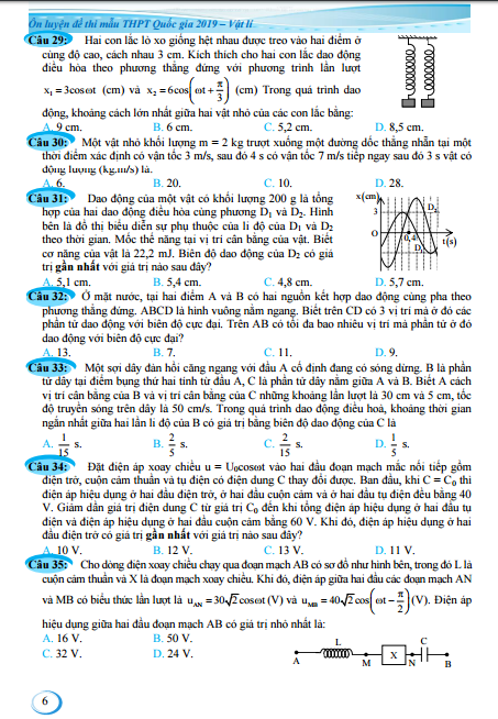 ôn luyện đề thi mẫu thpt quốc gia 2019 - môn vật lí - Ảnh 6