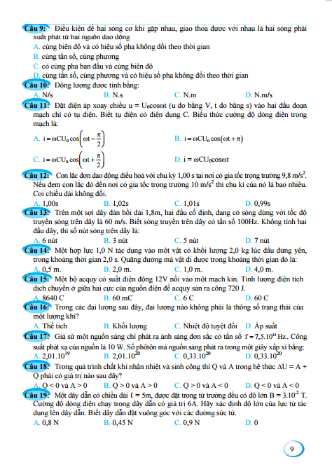 ôn luyện đề thi mẫu thpt quốc gia 2019 - môn vật lí - Ảnh 9