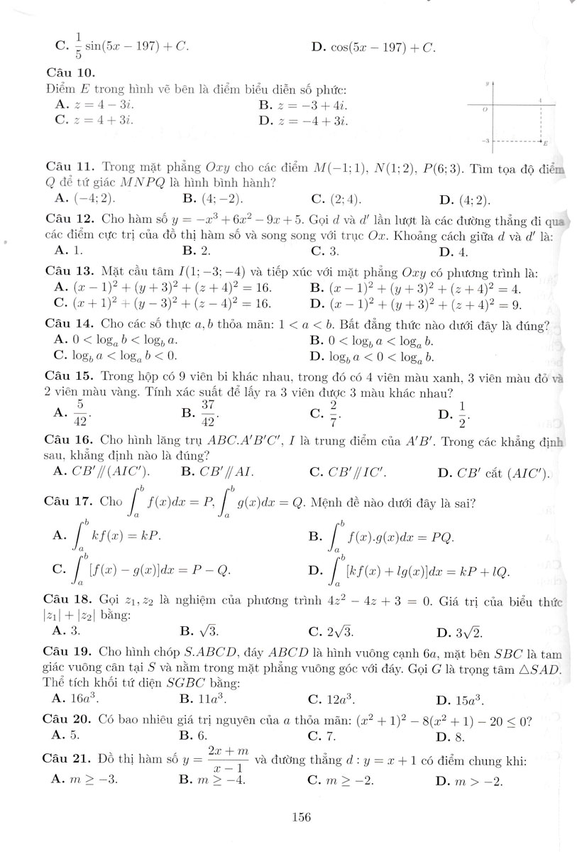 ôn luyện thi tốt nghiệp thpt năm 2024 - môn toán - Ảnh 12
