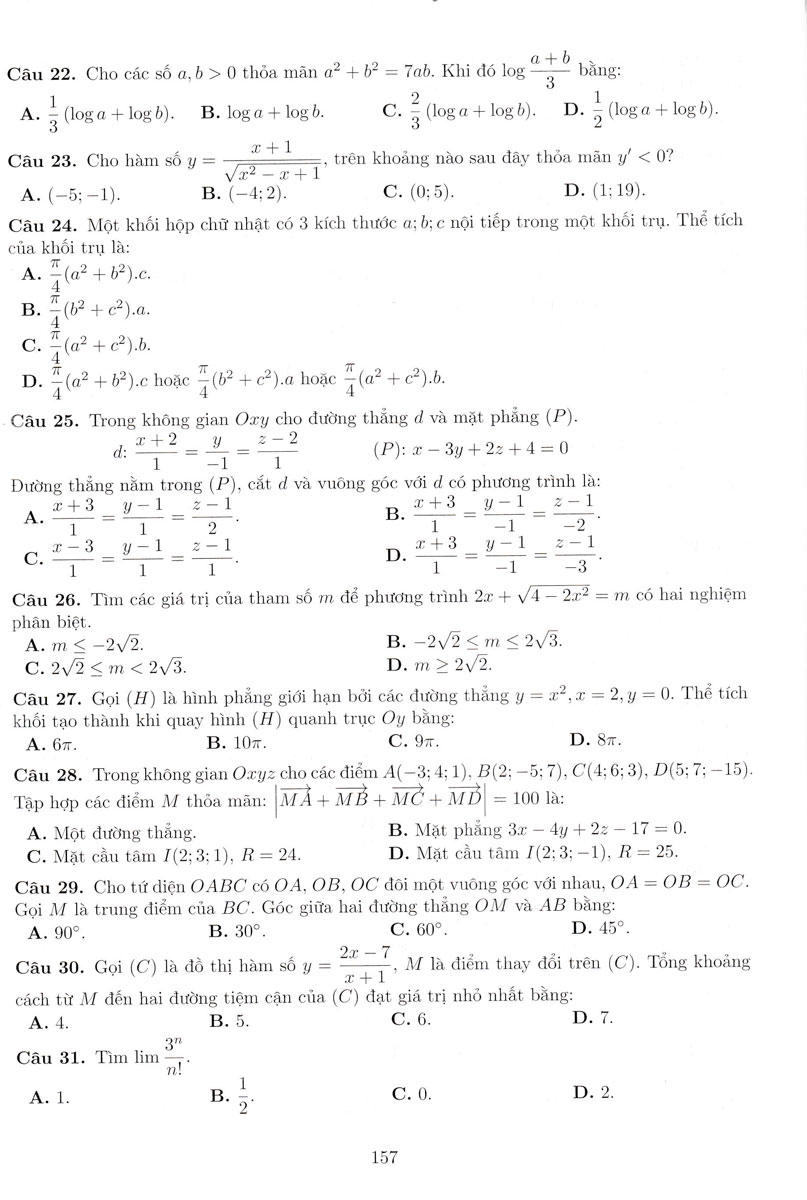 ôn luyện thi tốt nghiệp thpt năm 2024 - môn toán - Ảnh 13