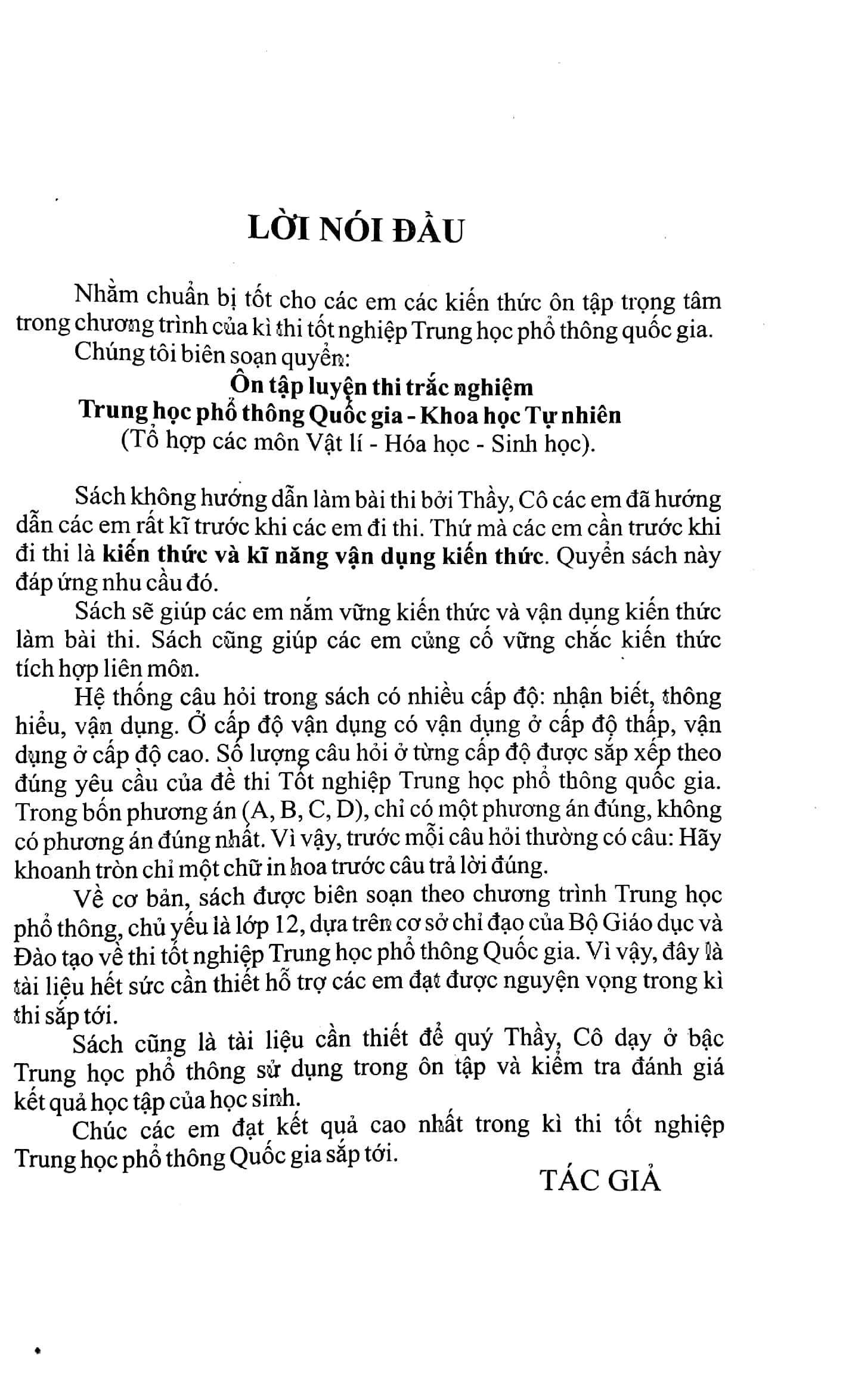 ôn tập luyện thi trắc nghiệm luyện thi thpt quốc gia 2020 - khoa học tự nhiên (vật lí - hóa học - sinh học) - Ảnh 4