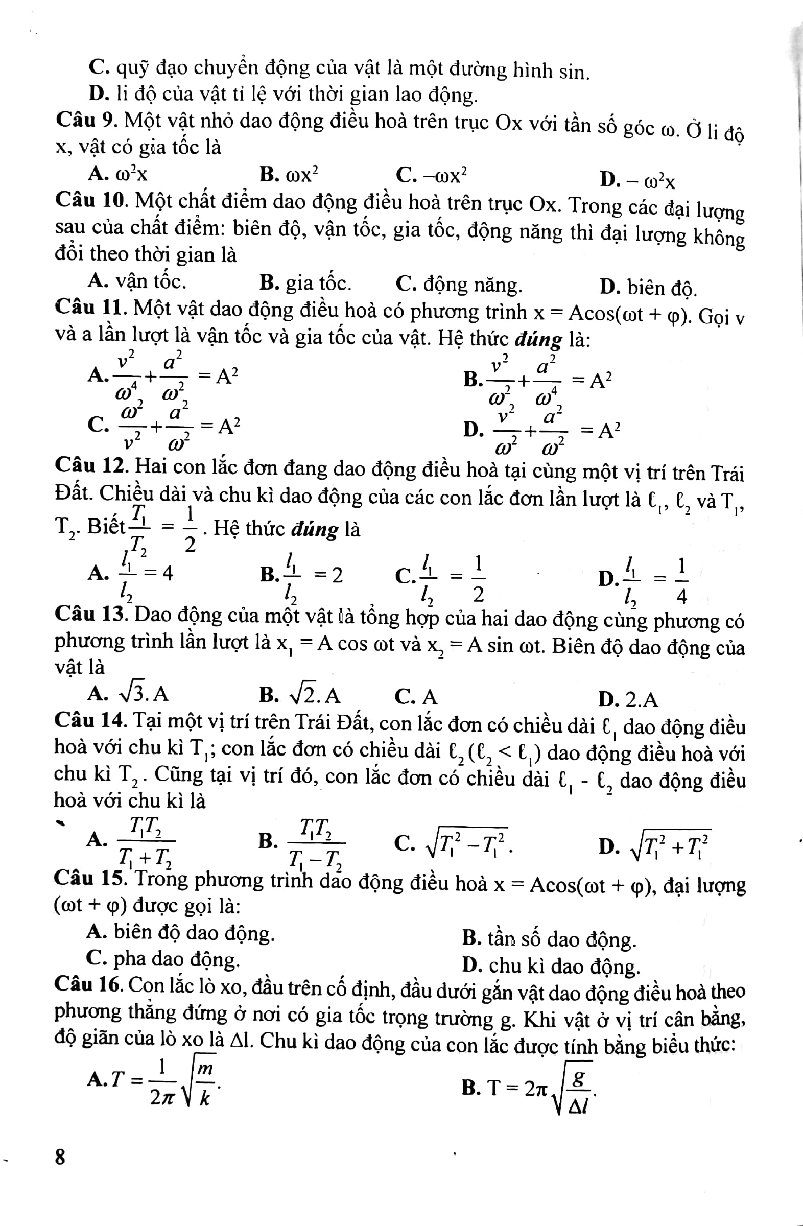 ôn tập luyện thi trắc nghiệm luyện thi thpt quốc gia 2020 - khoa học tự nhiên (vật lí - hóa học - sinh học) - Ảnh 6