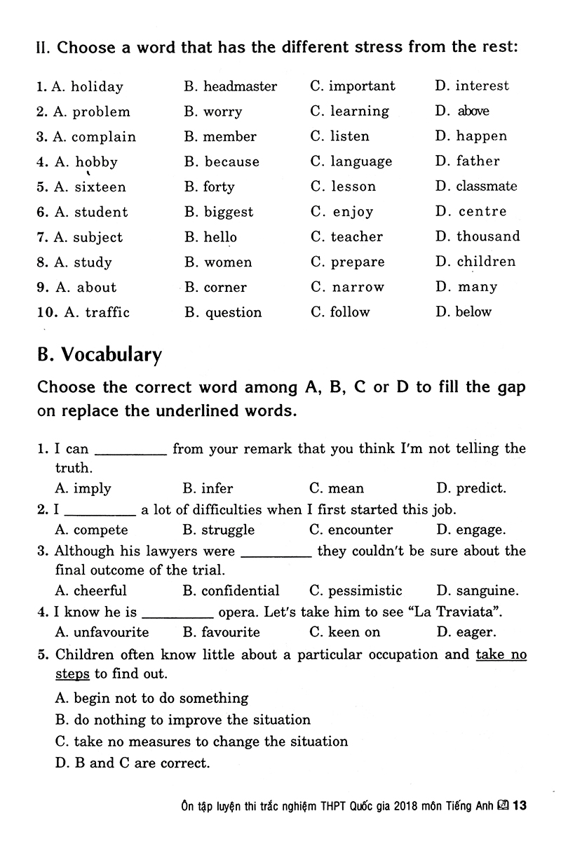 ôn tập luyện thi trắc nghiệm thpt quốc gia 2019 - môn tiếng anh - Ảnh 12