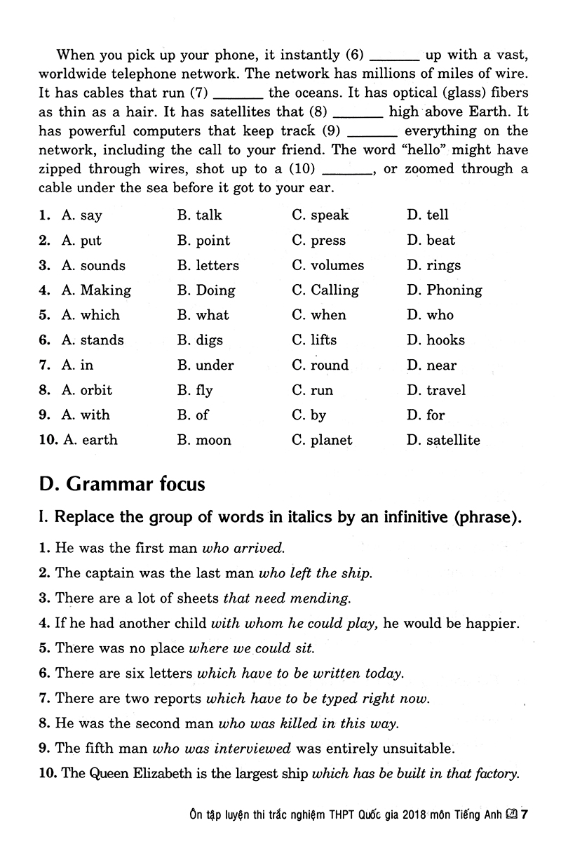 ôn tập luyện thi trắc nghiệm thpt quốc gia 2019 - môn tiếng anh - Ảnh 6
