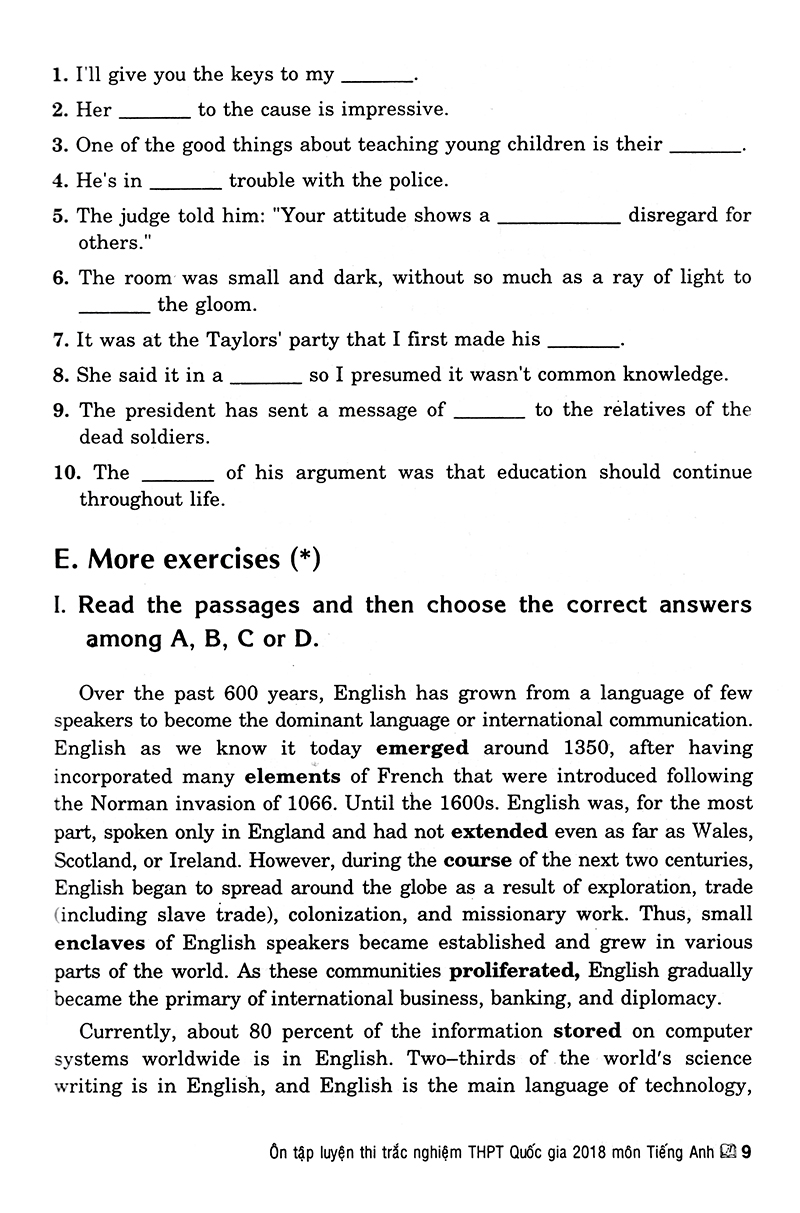 ôn tập luyện thi trắc nghiệm thpt quốc gia 2019 - môn tiếng anh - Ảnh 8