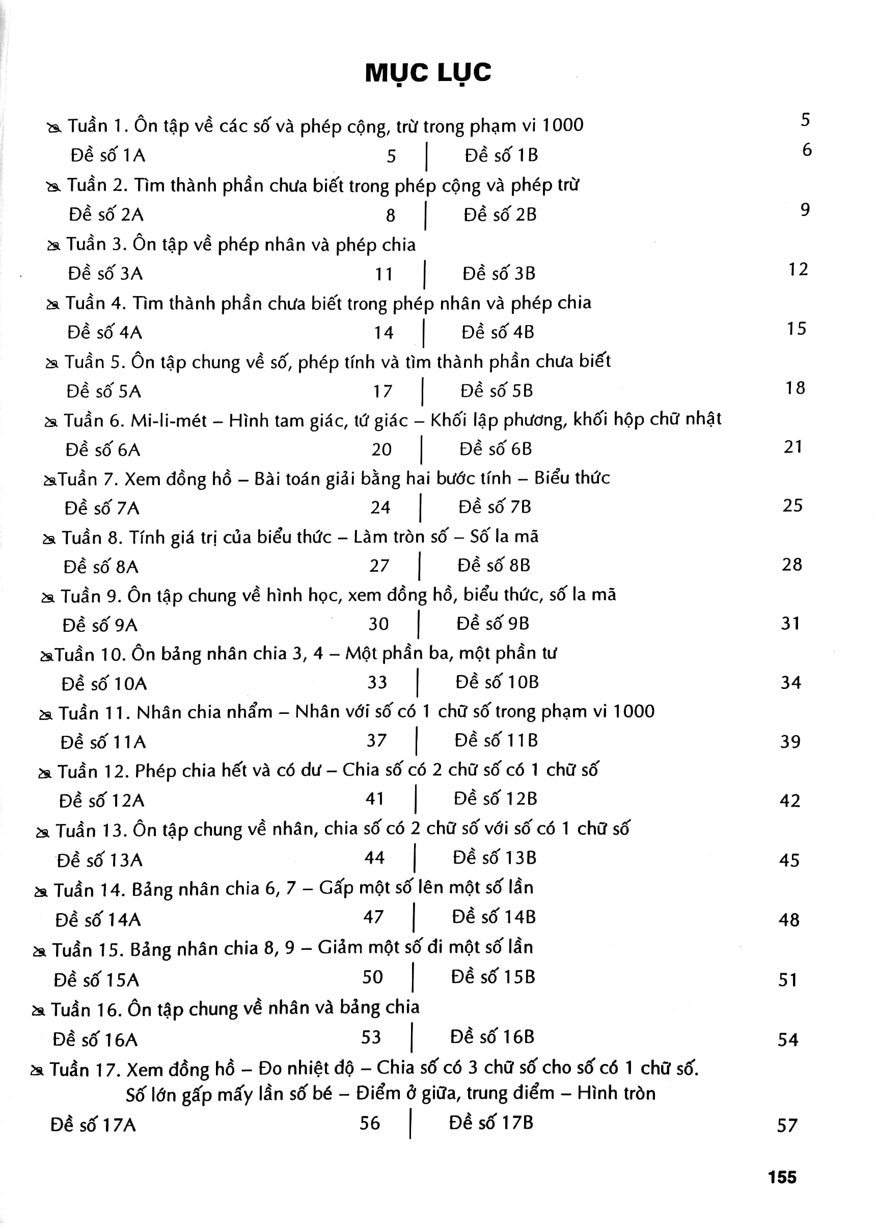 ôn tập và kiểm tra cuối tuần toán 3 (biên soạn theo chương trình sách giáo khoa mới) - Ảnh 3