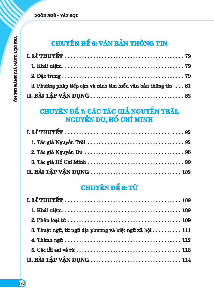 Ôn Thi Đánh Giá Năng Lực HSA Ngôn Ngữ-Văn Học - Quyển 1 - Chuyên Đề Trọng Tâm - Ảnh 8