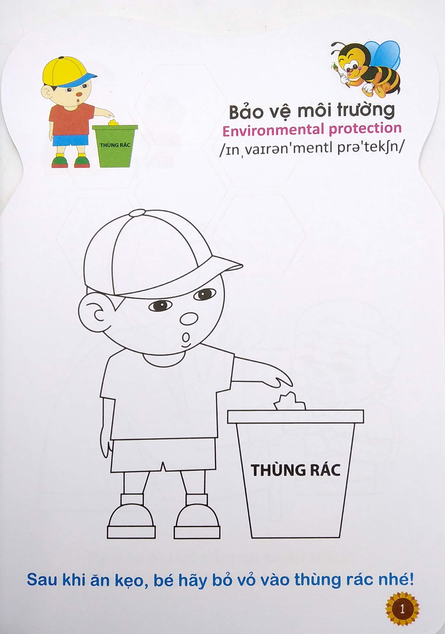 ong con chăm chỉ - tô màu kỹ năng sống cho bé - Ảnh 3