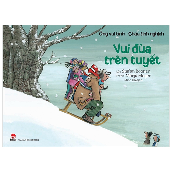 ông vui tính - cháu tinh nghịch - vui đùa trên tuyết