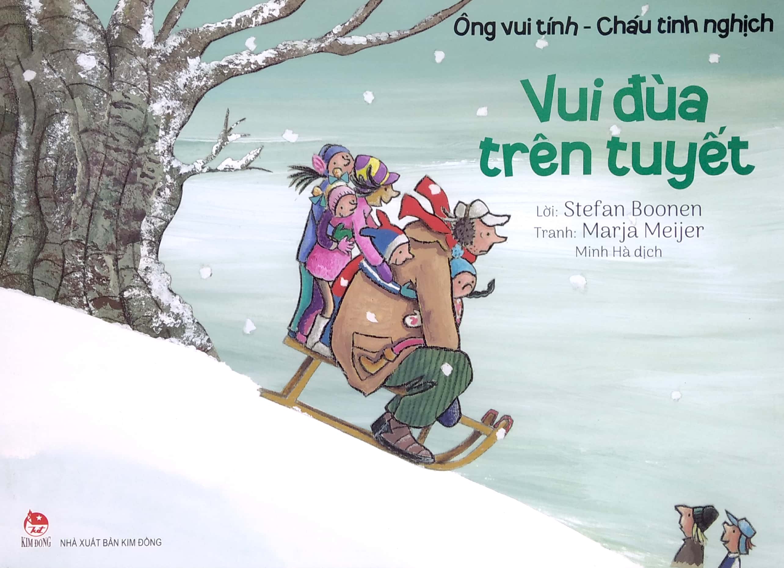 ông vui tính - cháu tinh nghịch - vui đùa trên tuyết - Ảnh 2