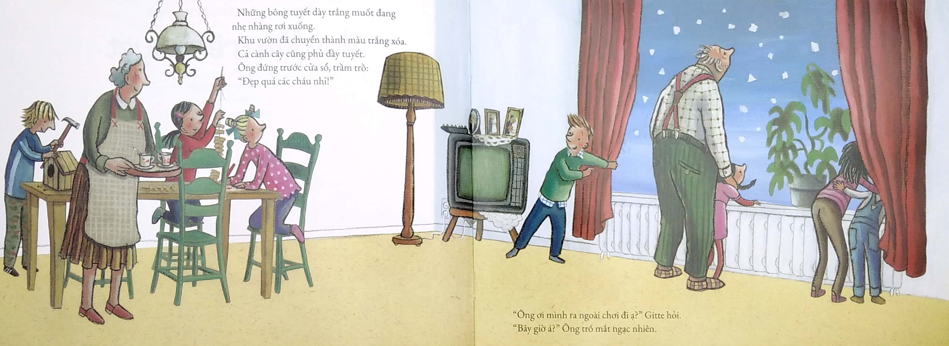 ông vui tính - cháu tinh nghịch - vui đùa trên tuyết - Ảnh 3