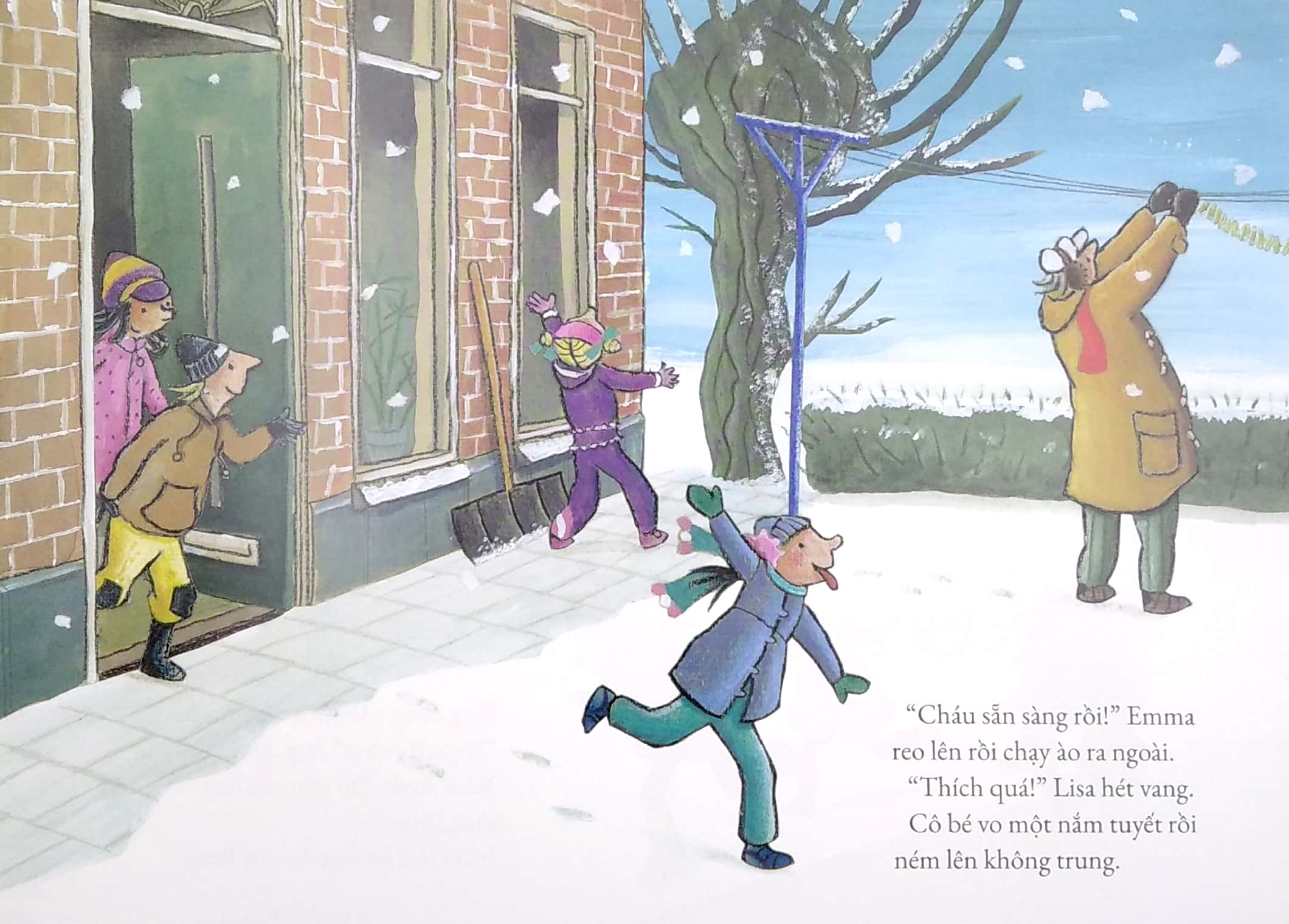 ông vui tính - cháu tinh nghịch - vui đùa trên tuyết - Ảnh 5