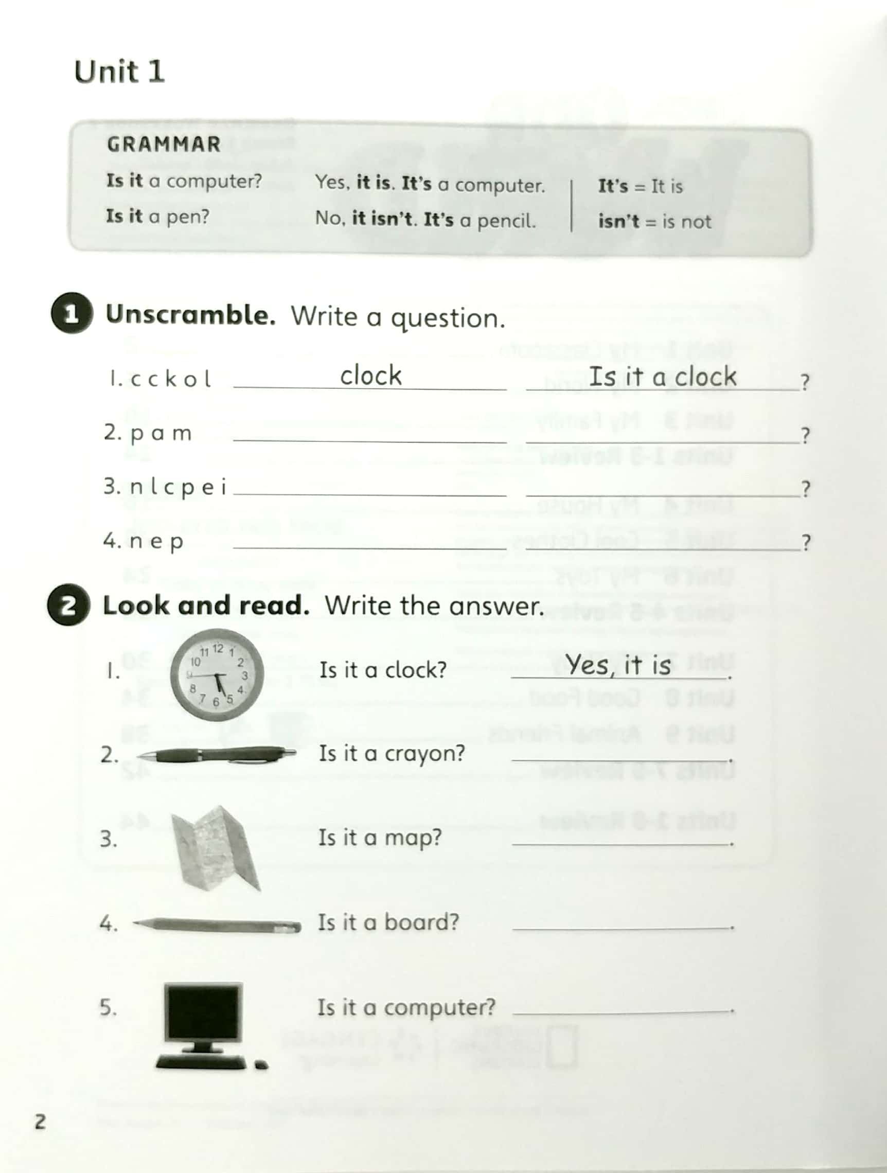 our world ame 1 grammar workbook - Ảnh 4