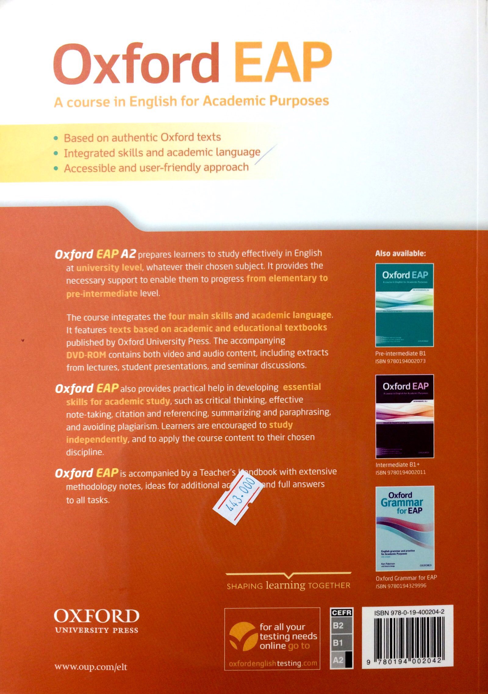 oxford eap: elementary/a2: student's book and dvd-rom pack - Ảnh 11