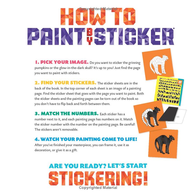 paint by sticker kids: halloween: create 10 pictures one sticker at a time! - Ảnh 5
