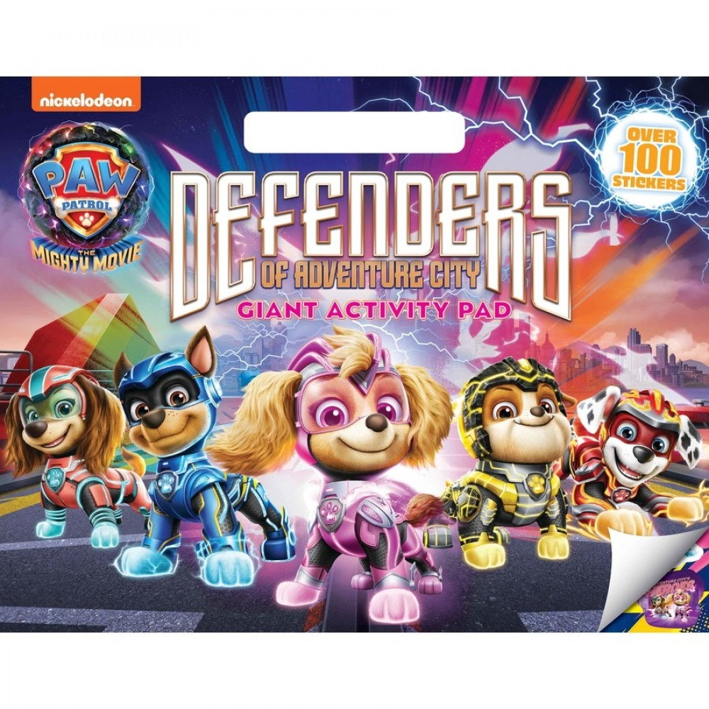 paw patrol - the mighty movie - defenders of adventure city - giant activity pad - Ảnh 2