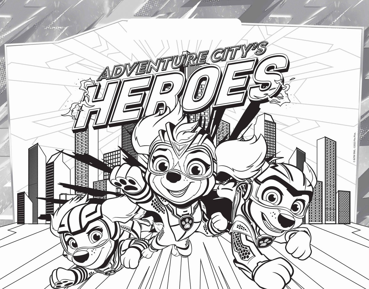 paw patrol - the mighty movie - defenders of adventure city - giant activity pad - Ảnh 3