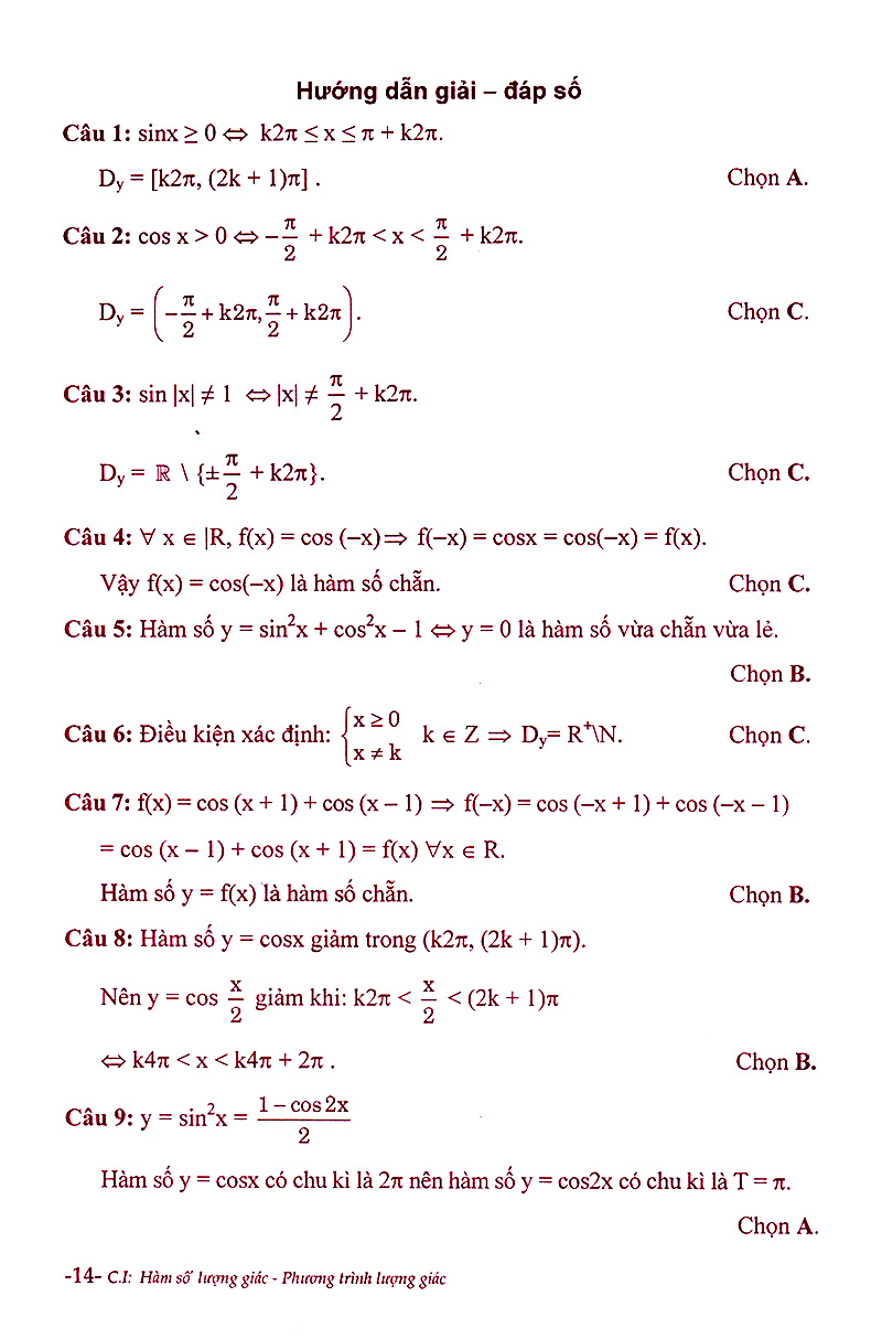 phân dạng và phương pháp giải các dạng bài tập trắc nghiệm đại số - giải tích 11 - Ảnh 13