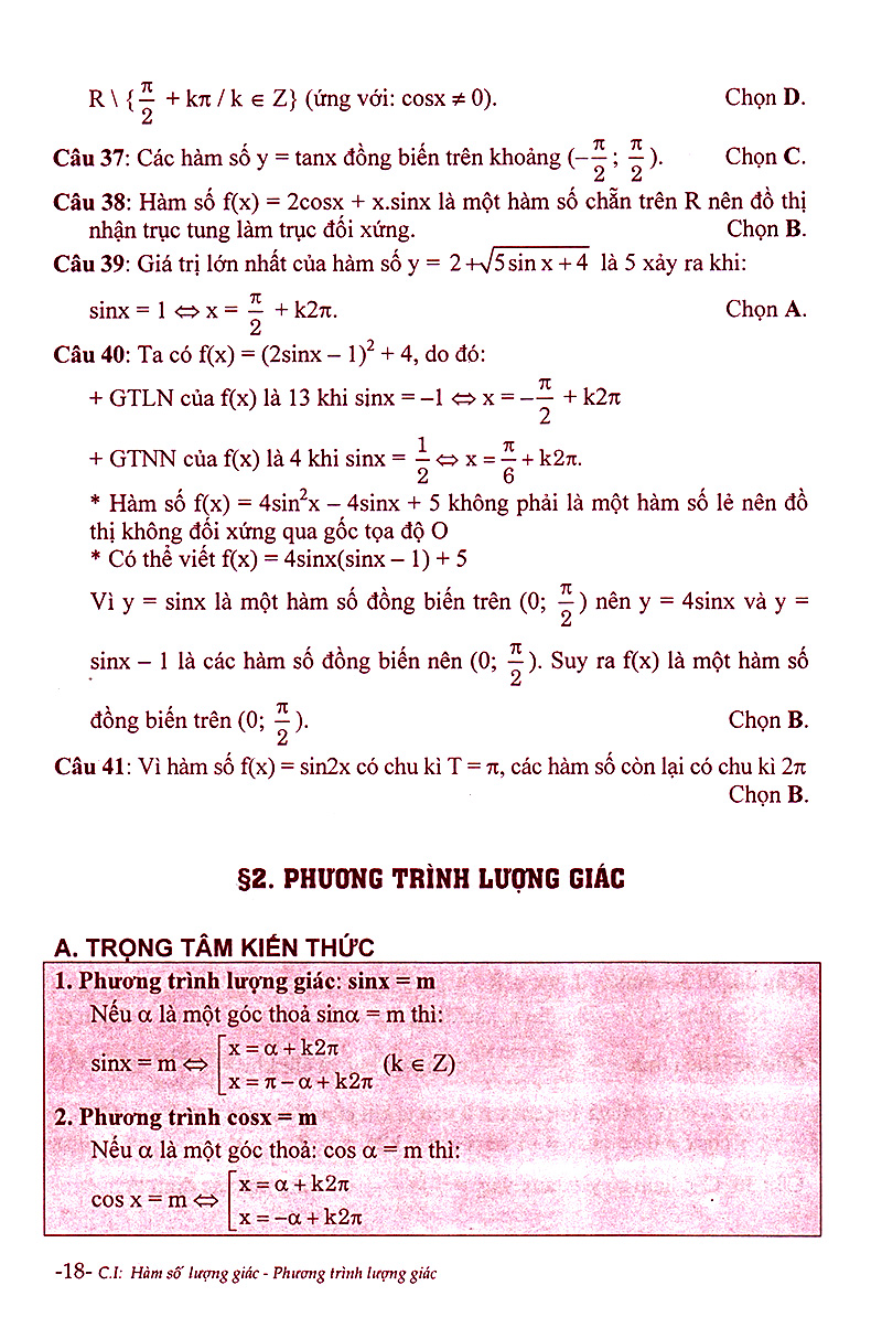 phân dạng và phương pháp giải các dạng bài tập trắc nghiệm đại số - giải tích 11 - Ảnh 17