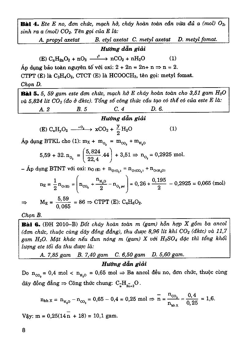 phân loại & giải nhanh hóa hữu cơ (bài tập) - Ảnh 4