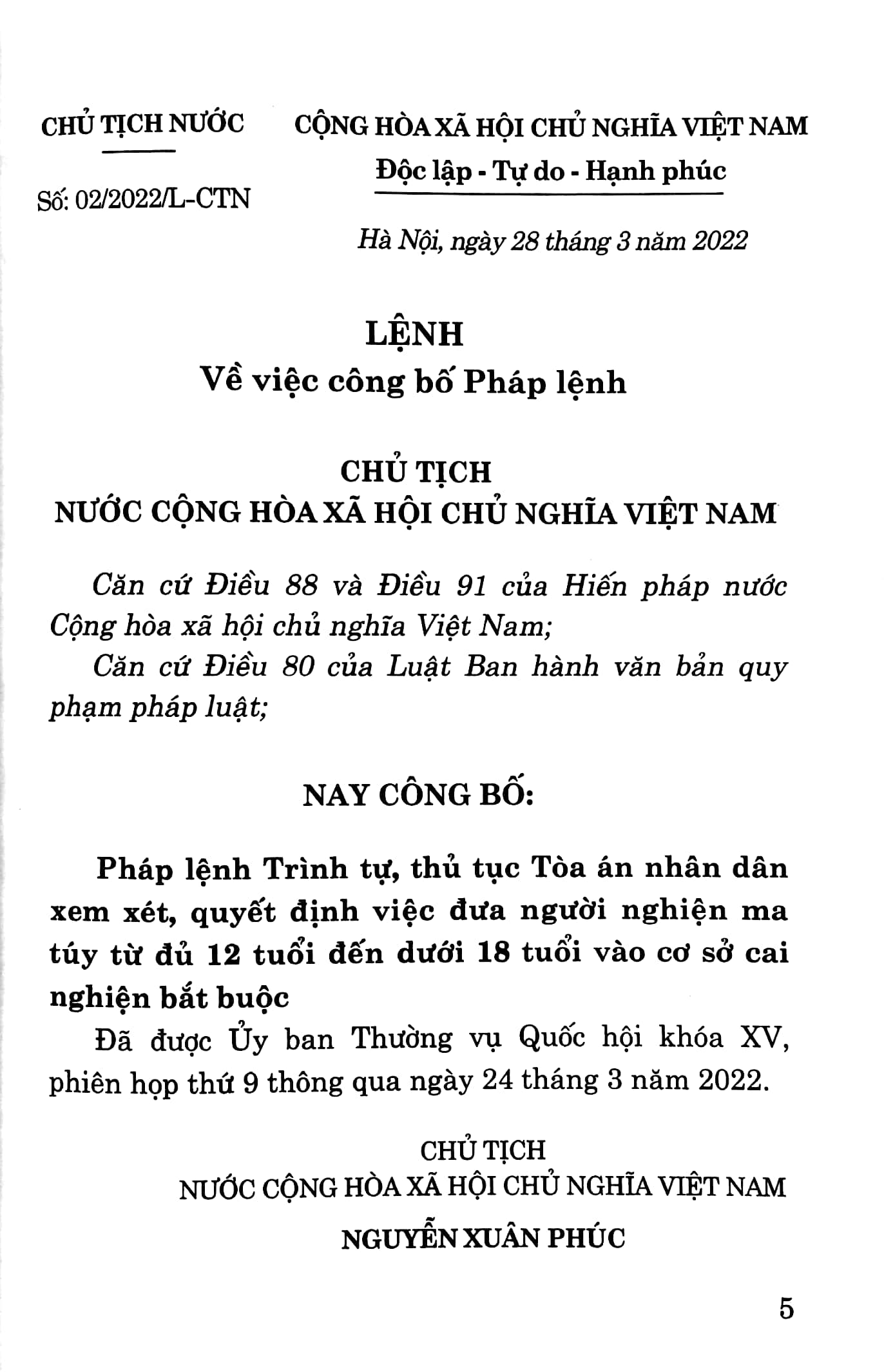 pháp lệnh trình tự thủ tục tòa án nhân dân xem xét, quyết định việc đưa người nghiện ma túy từ đủ 12 tuổi đến dưới 18 tuổi vào cơ sở cai nghiện bắt buộc - Ảnh 4