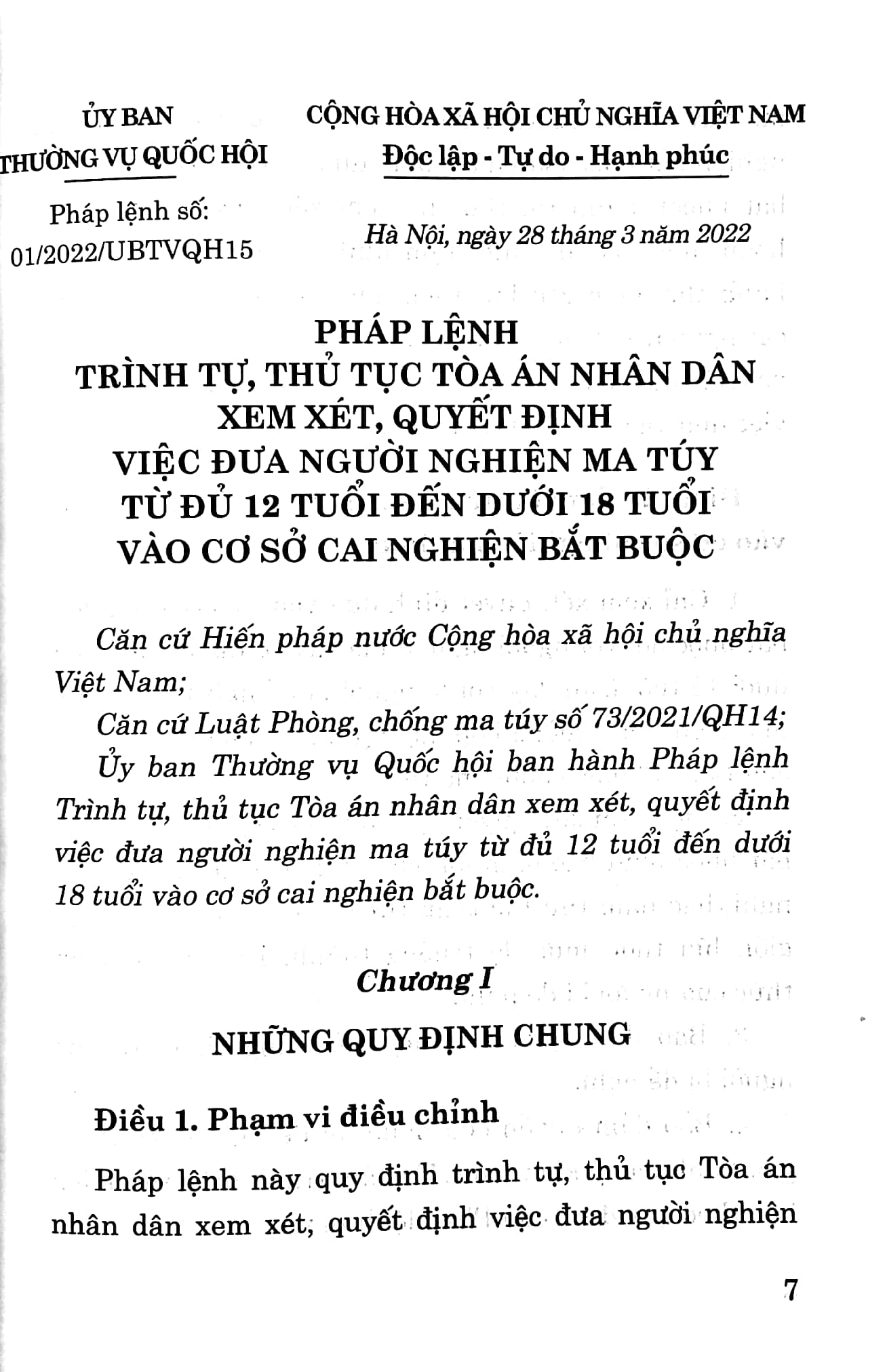 pháp lệnh trình tự thủ tục tòa án nhân dân xem xét, quyết định việc đưa người nghiện ma túy từ đủ 12 tuổi đến dưới 18 tuổi vào cơ sở cai nghiện bắt buộc - Ảnh 5