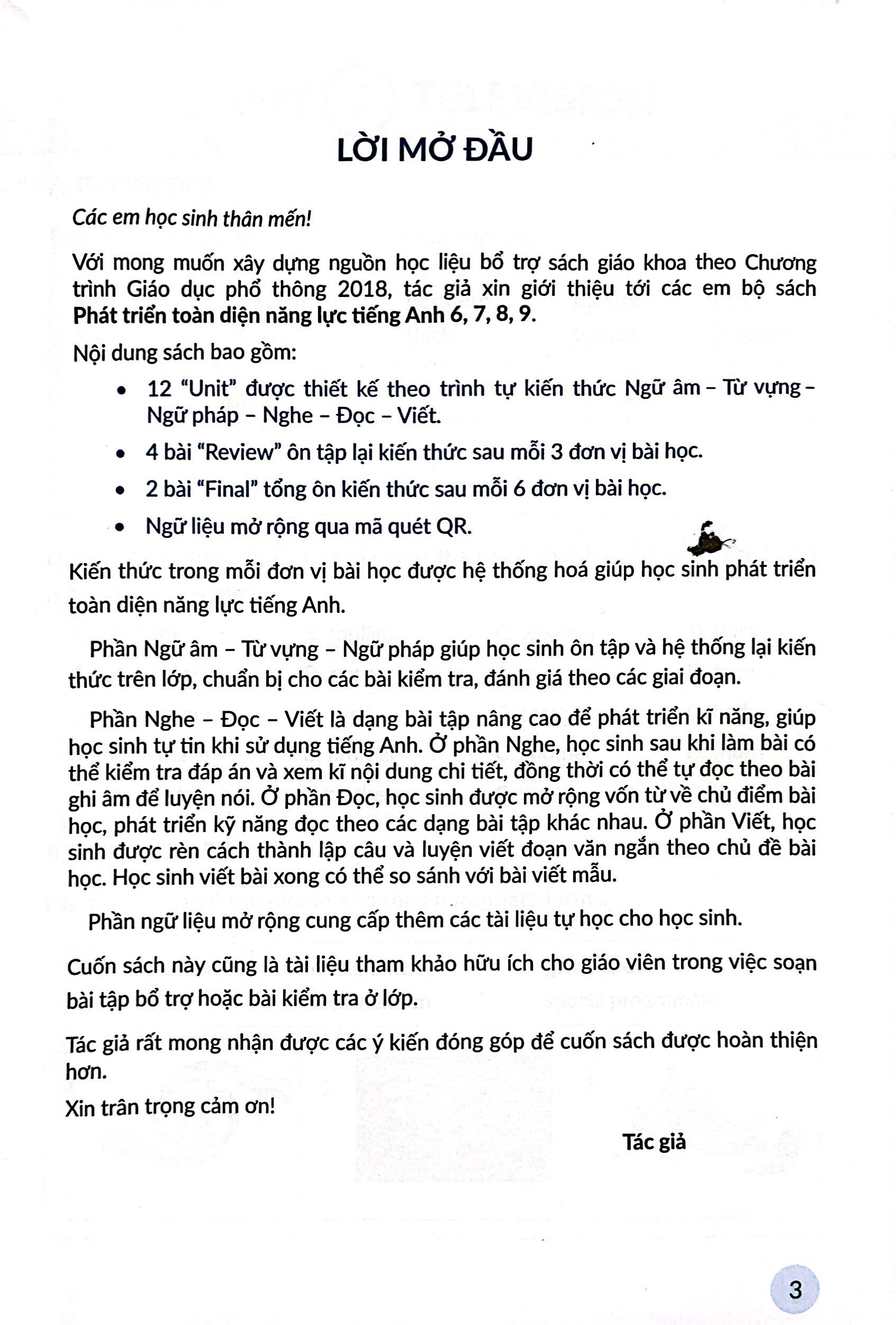 phát triển toán diện năng lực tiếng anh 6 - tập 2 (theo chương trình giáo dục phổ thông 2018) - Ảnh 4