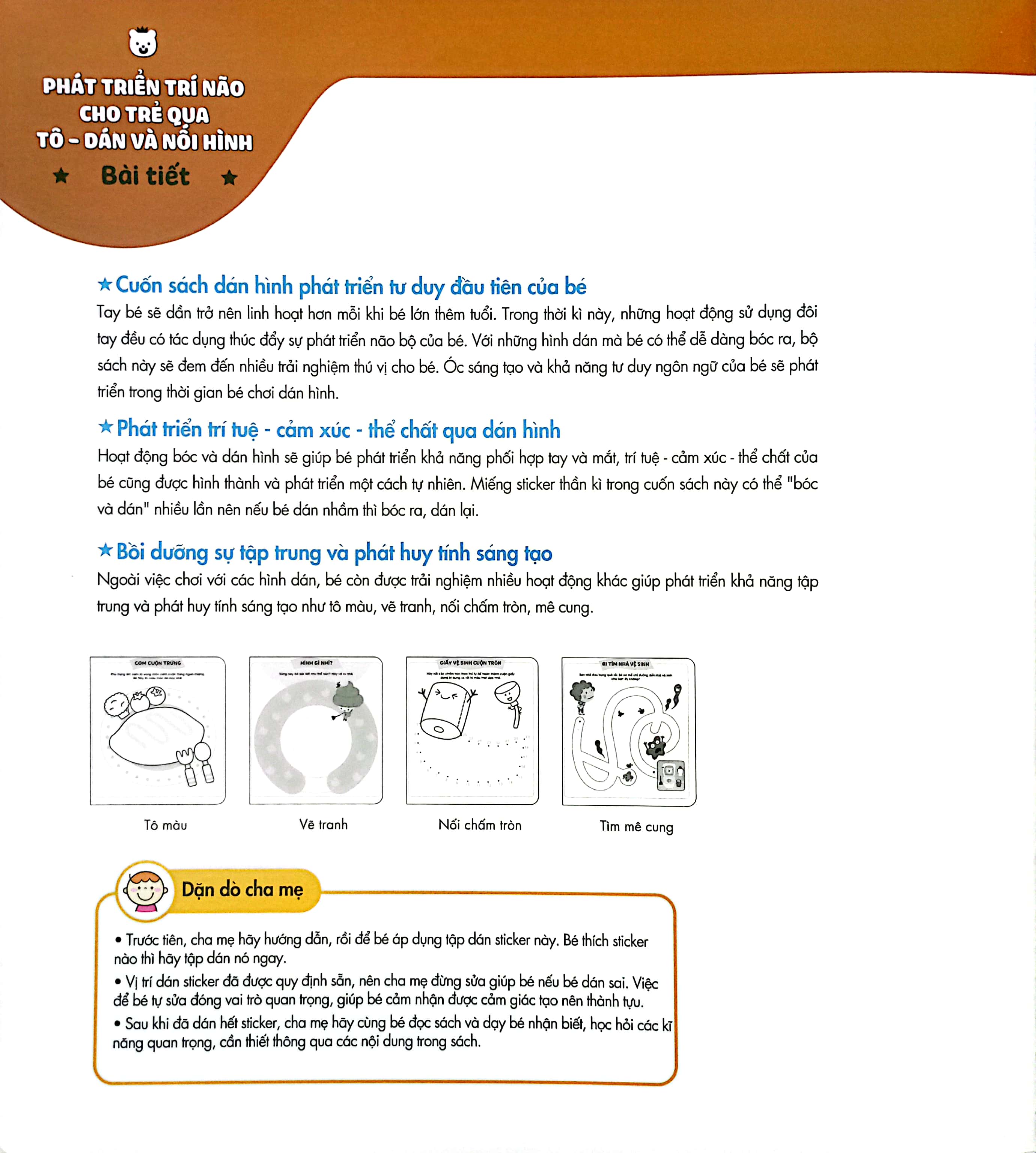 phát triển trí não cho trẻ qua tô - dán và nối hình - bài tiết - Ảnh 4
