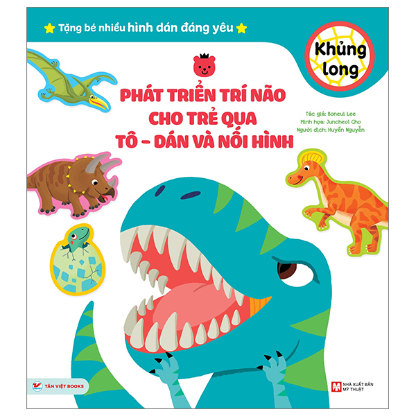 phát triển trí não cho trẻ qua tô-dán và nối hình - khủng long