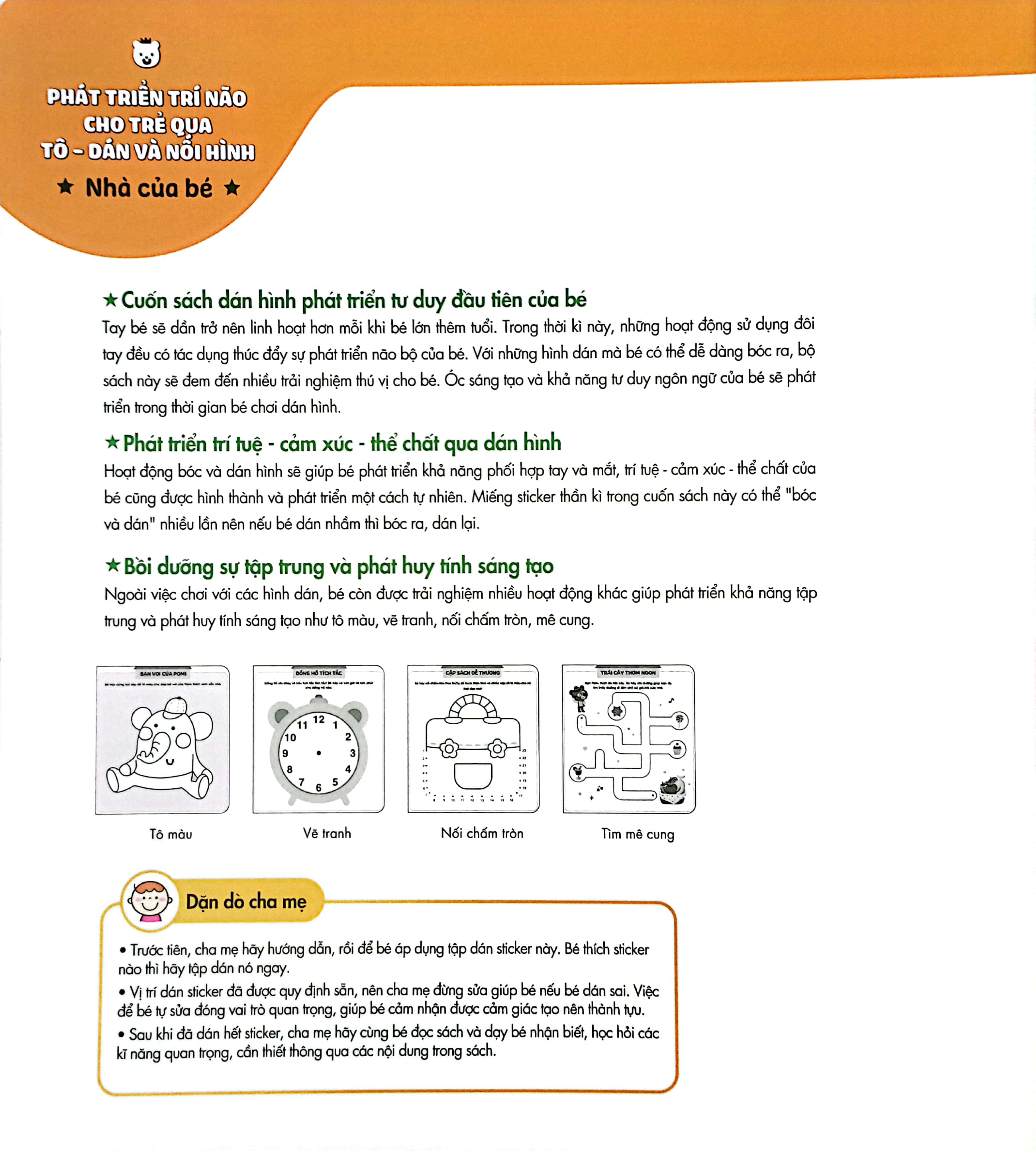 phát triển trí não cho trẻ qua tô - dán và nối hình - nhà của bé - Ảnh 4