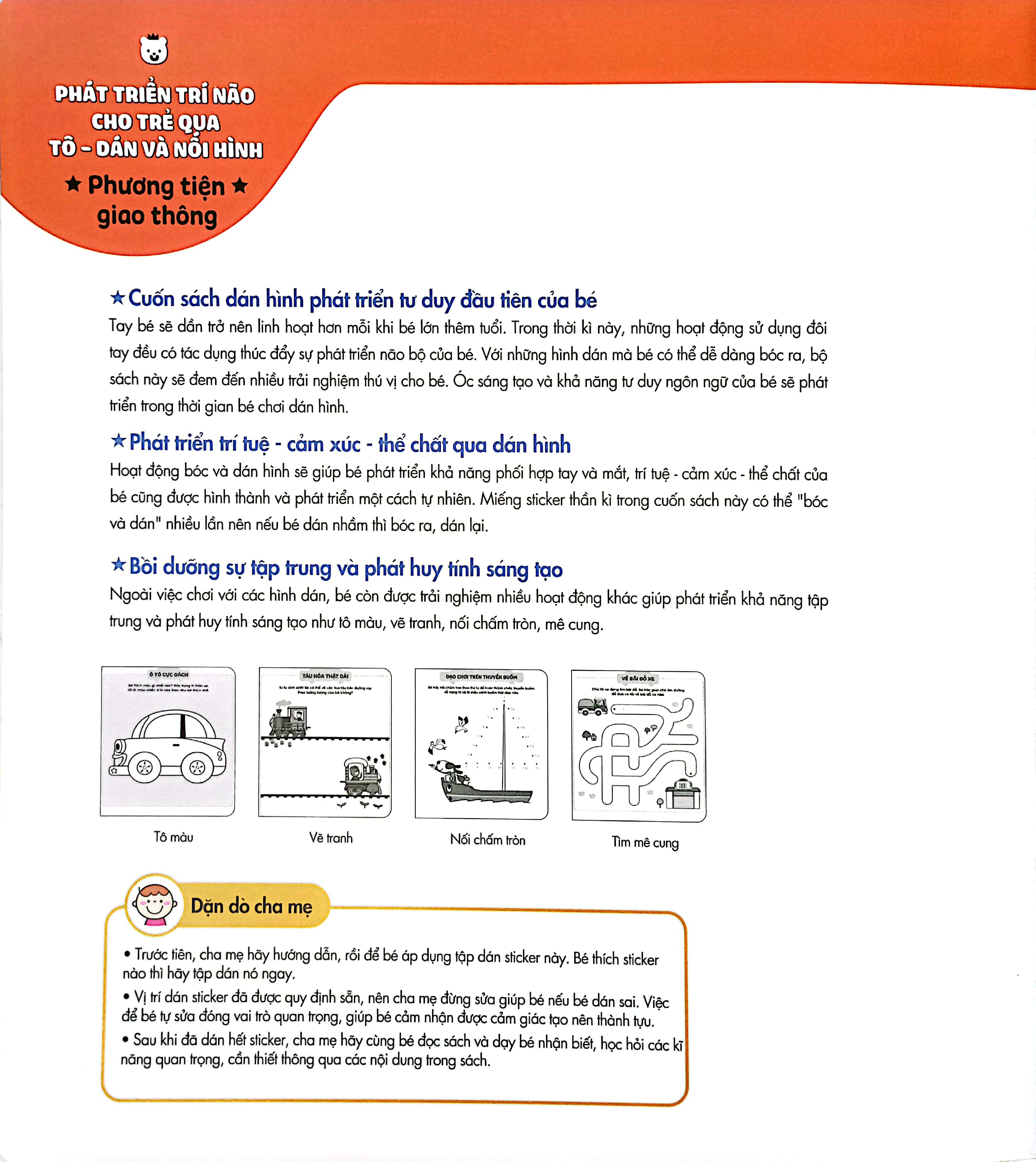phát triển trí não cho trẻ qua tô - dán và nối hình - phương tiện giao thông - Ảnh 4