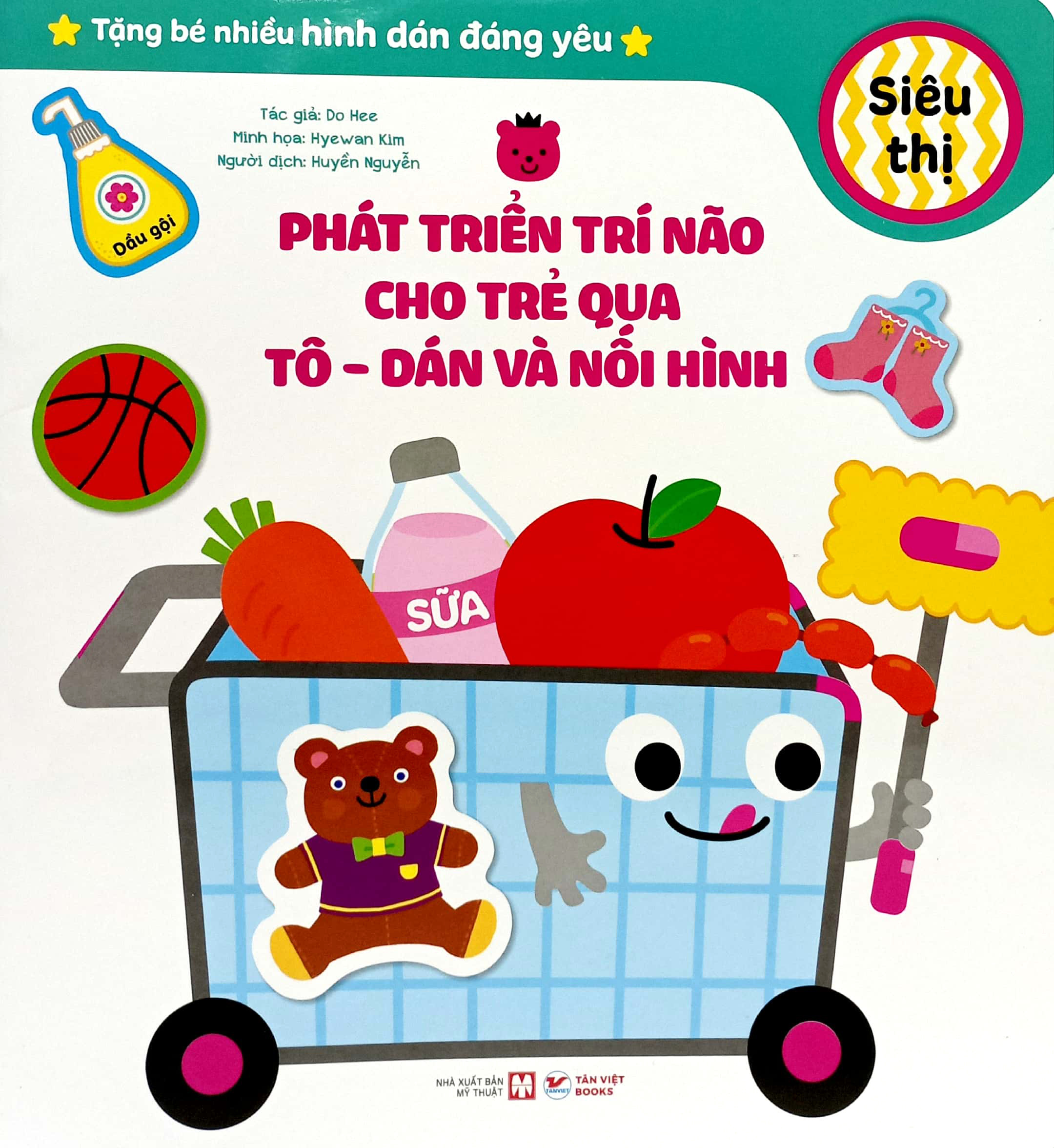 phát triển trí não cho trẻ qua tô - dán và nối hình - siêu thị - Ảnh 3