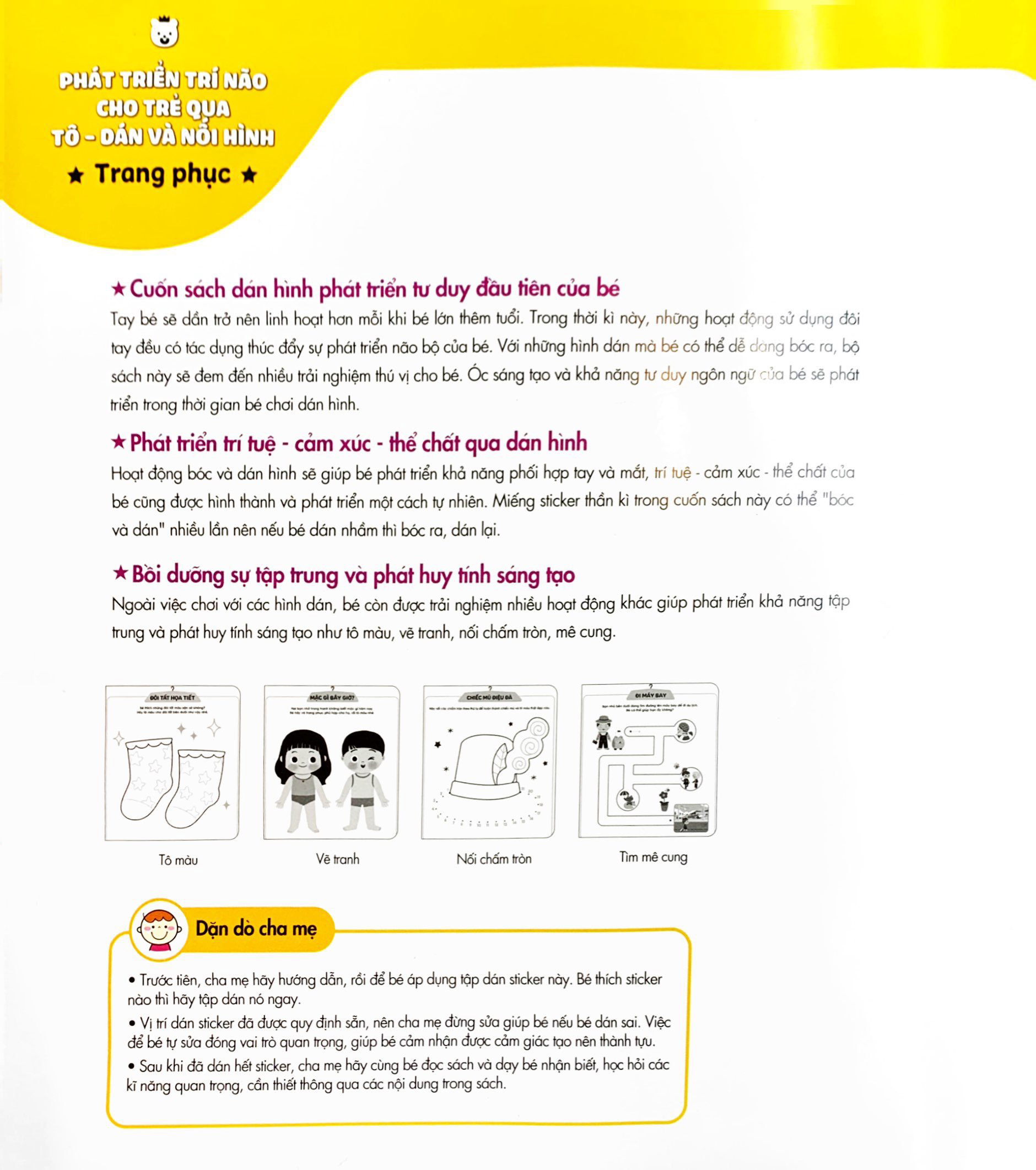phát triển trí não cho trẻ qua tô-dán và nối hình - trang phục - Ảnh 3