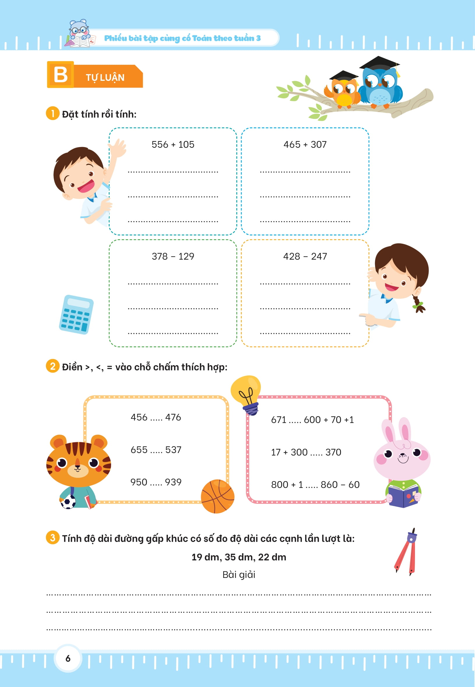 Bộ Phiếu Bài Tập Củng Cố Toán Theo Tuần 3 - Ảnh 14