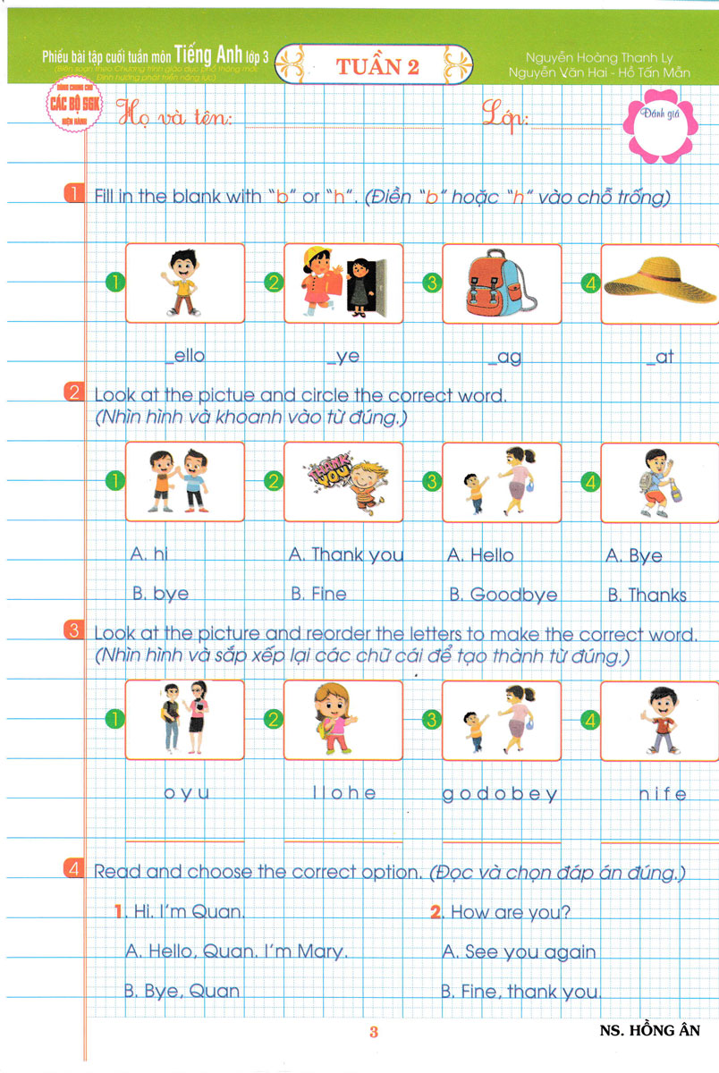 phiếu bài tập cuối tuần môn tiếng anh - lớp 3 - Ảnh 4