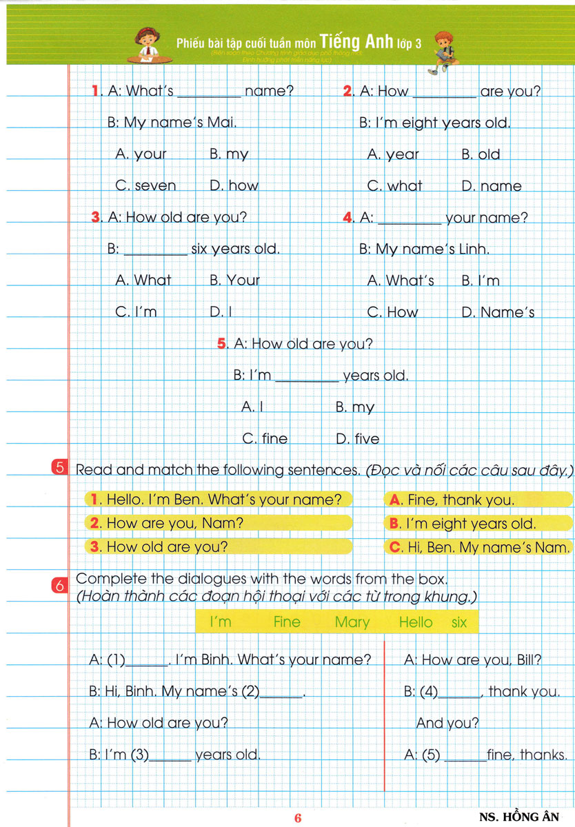 phiếu bài tập cuối tuần môn tiếng anh - lớp 3 - Ảnh 7