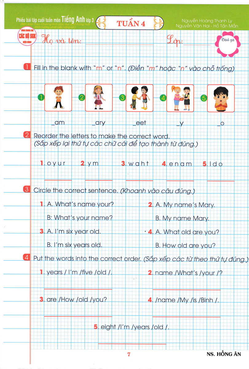 phiếu bài tập cuối tuần môn tiếng anh - lớp 3 - Ảnh 8